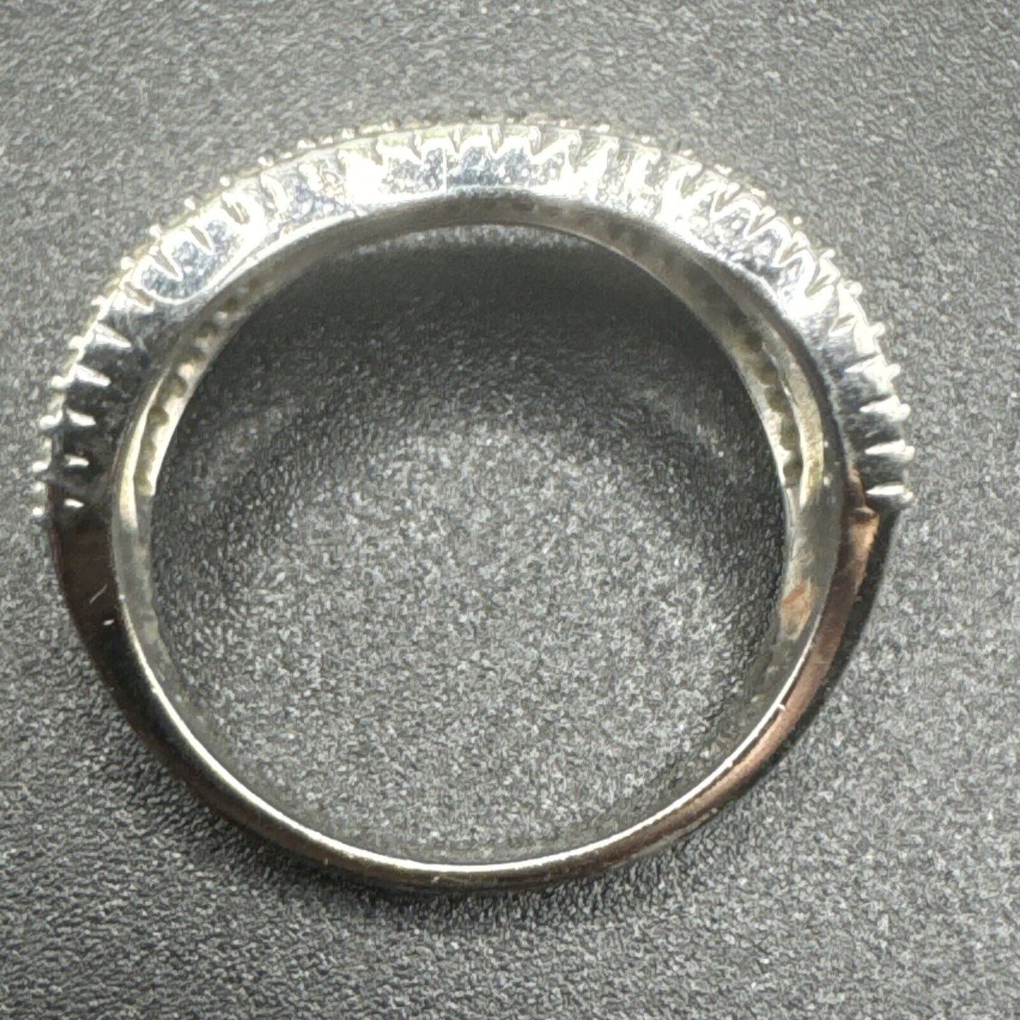 Modern Sterling Silver CZ Wave Ring 925 Size 8.5 P18