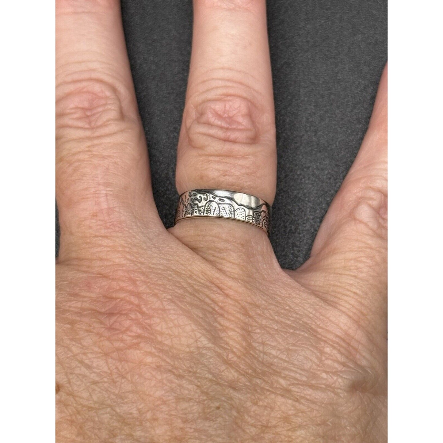 New Condition Sterling Silver Golden Gate Bridge Nature Ring Size 6.50 M8