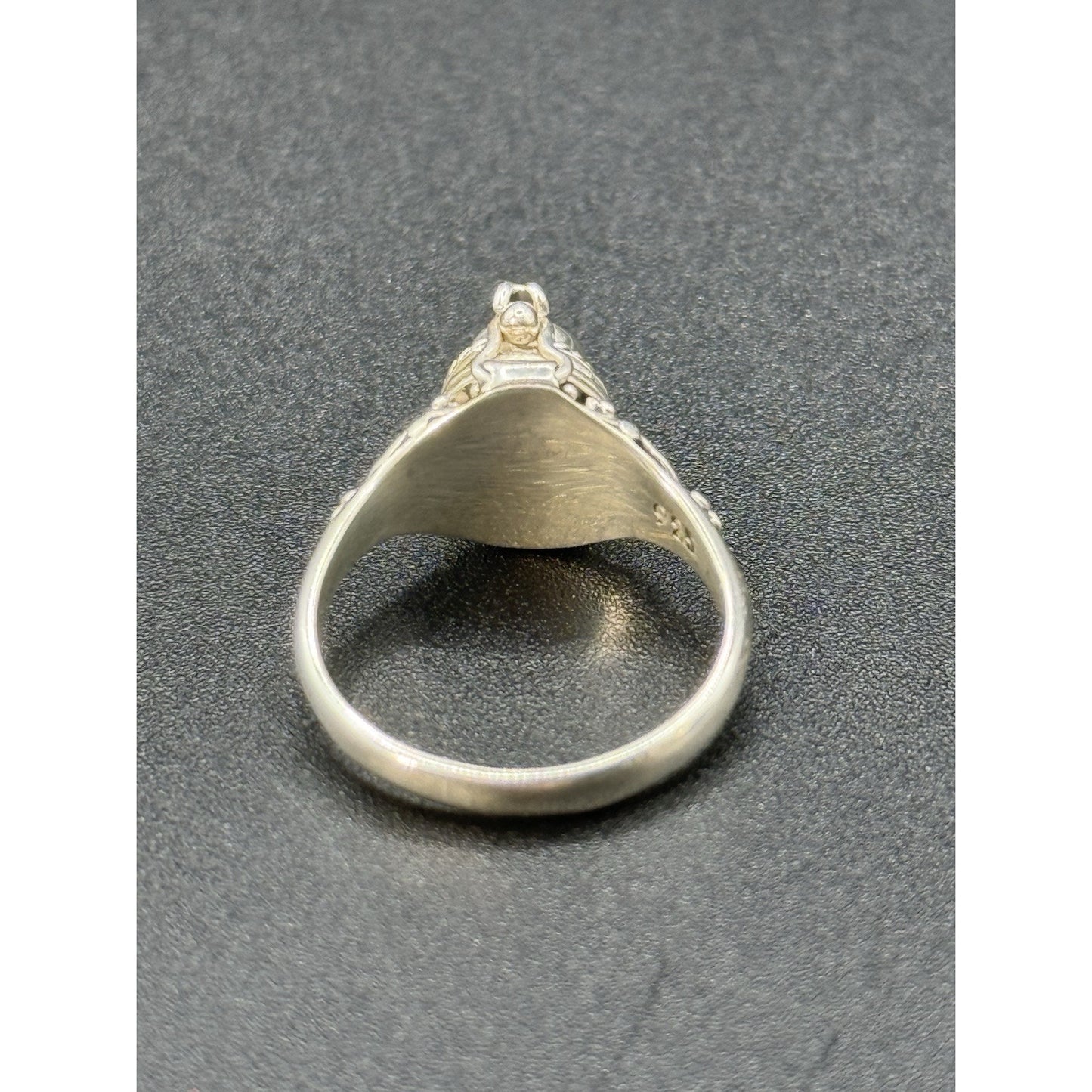 New Condition Sterling Silver Garnet Poison Ring Size 7.00