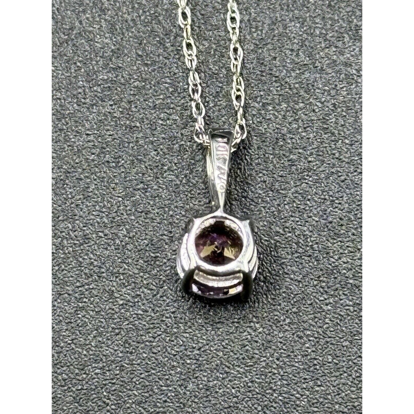 New Condition 18” 10k White Gold Pink Topaz Pendant Necklace