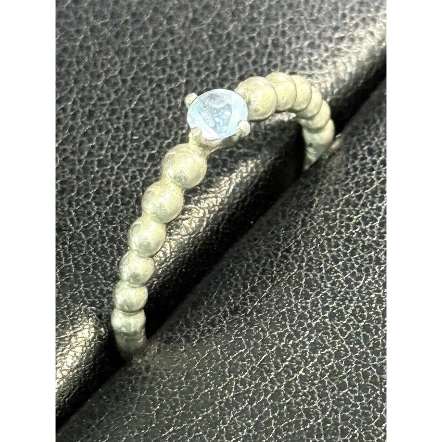 Pandora Sterling Silver Blue Topaz December Ring Size 9.00 M28
