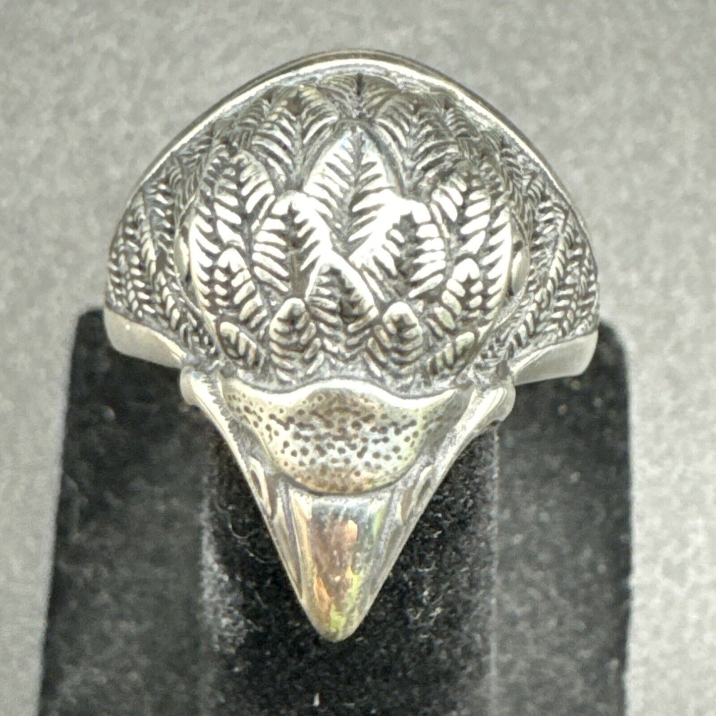 New Condition Sterling Silver Eagle Head Ring 925 Size 10