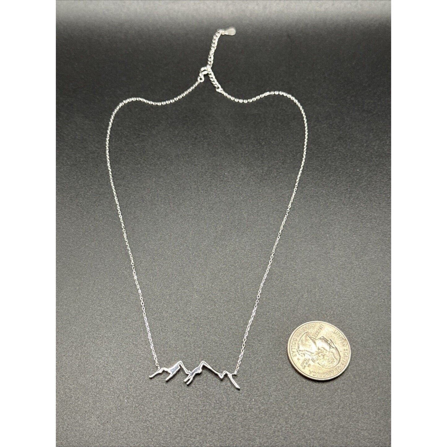 18” New Condition Sterling Silver Mountain Range Necklace 925