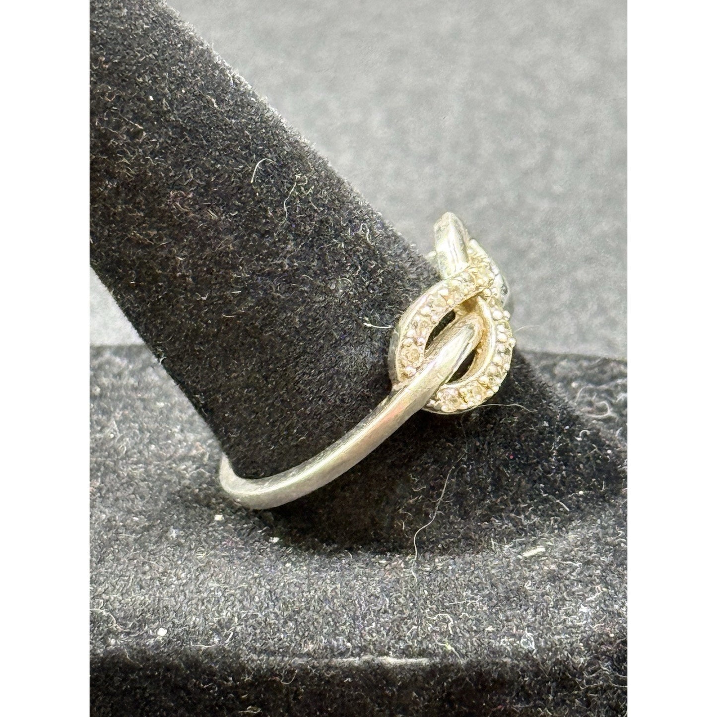 Vintage Sterling Silver Cubic Zirconia Infinity Ring Size 7.75 P6
