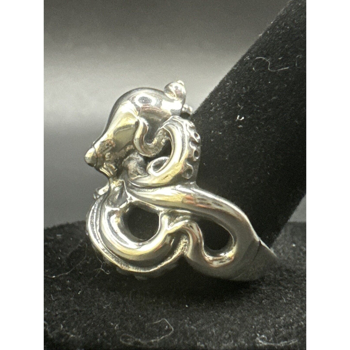 New Condition Sterling Silver Octopus Ring 925 Size 10