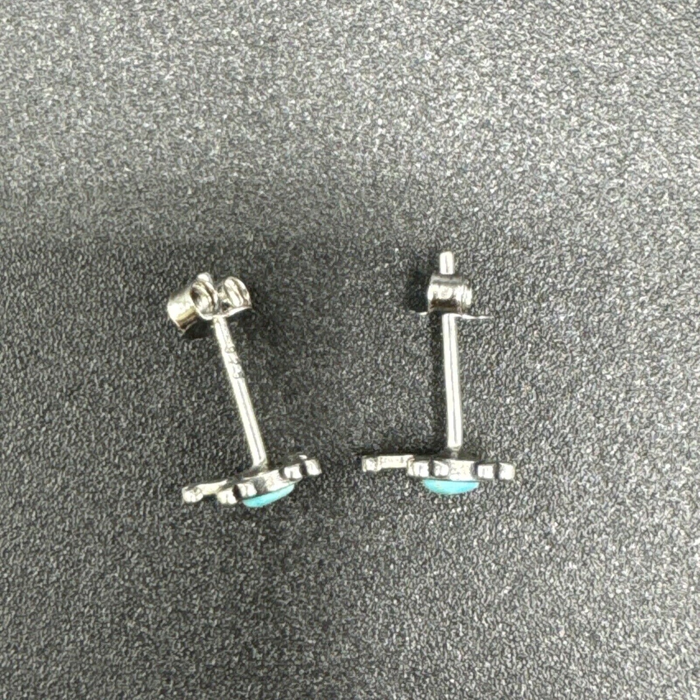 New Condition Sterling Silver Dainty Turquoise Cross Earrings 925