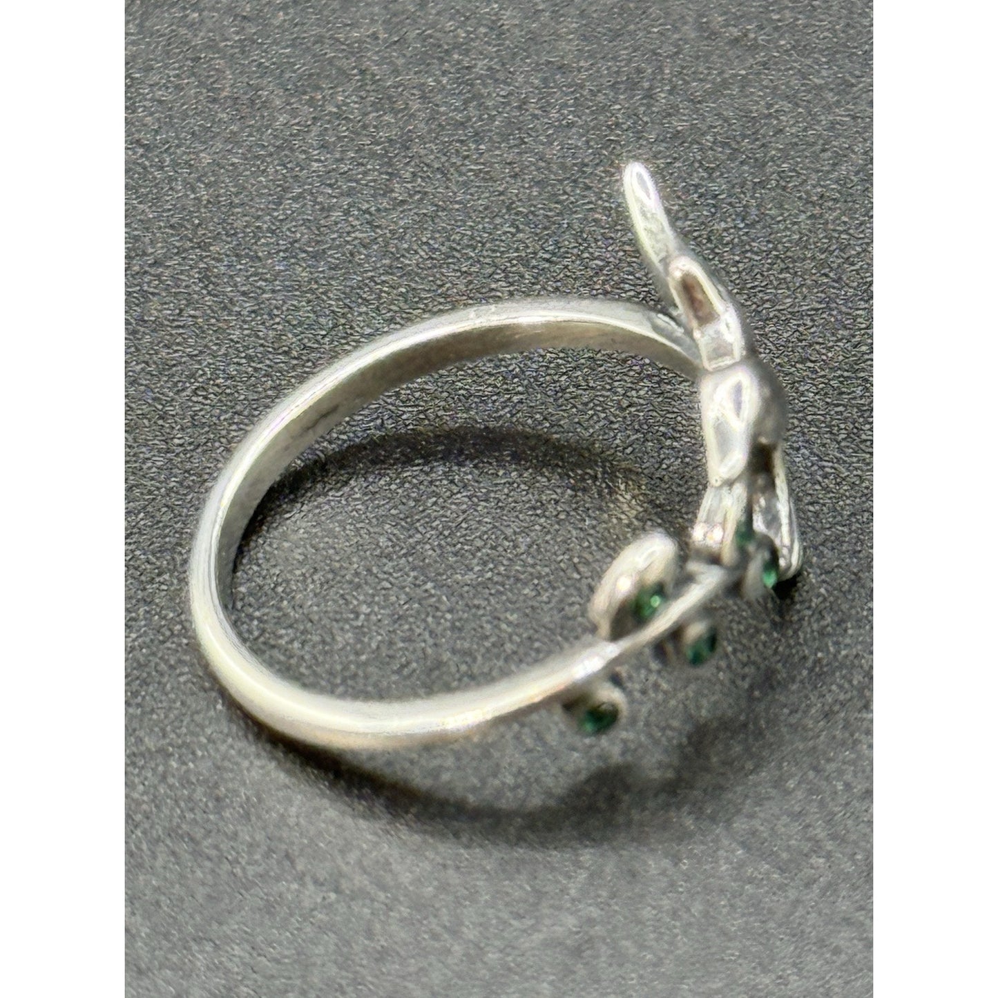 New Condition Sterling Silver Cubic Zirconia Hummingbird Ring Size 7.00