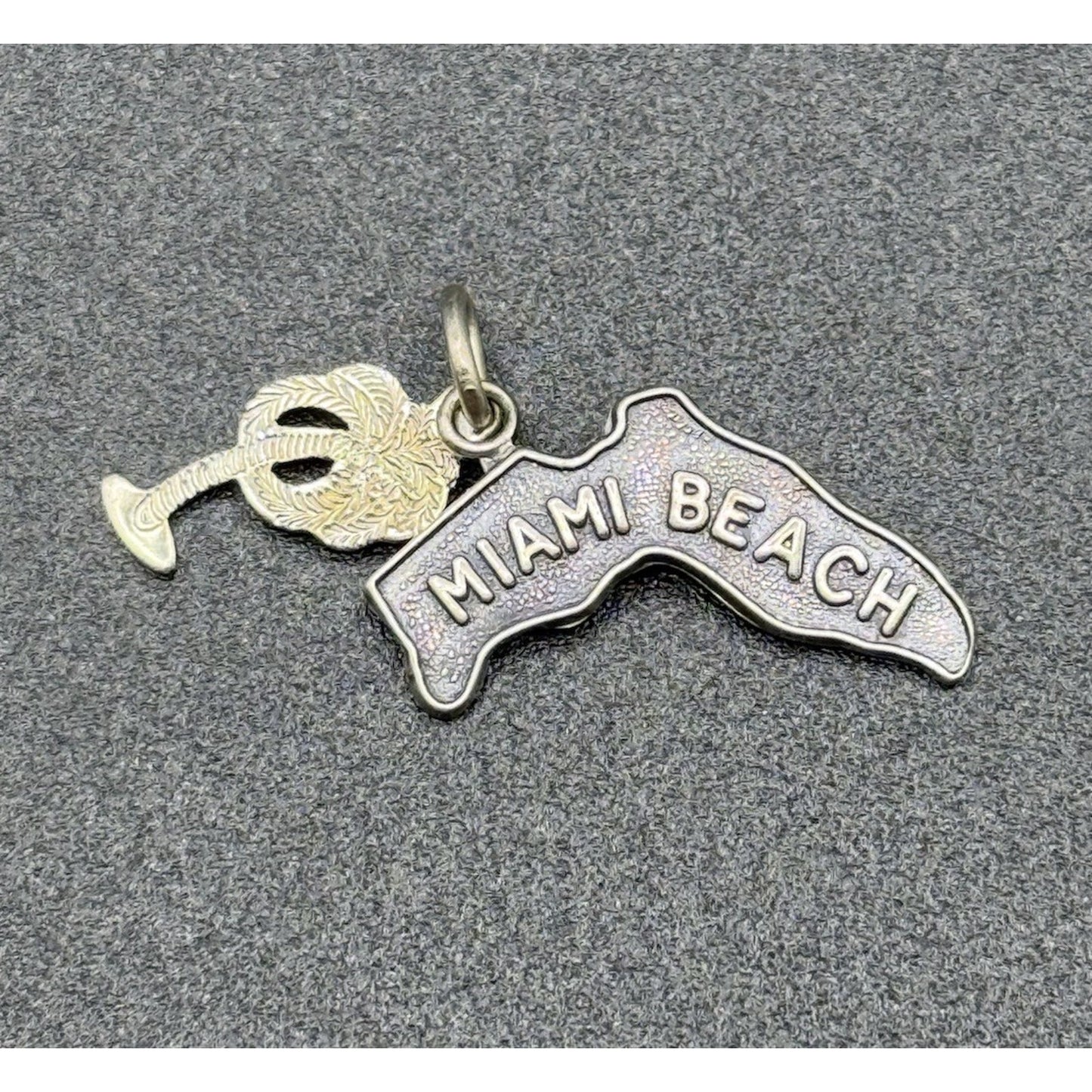 Vintage Sterling Silver Miami Beach Florida Palm Tree Charm P19