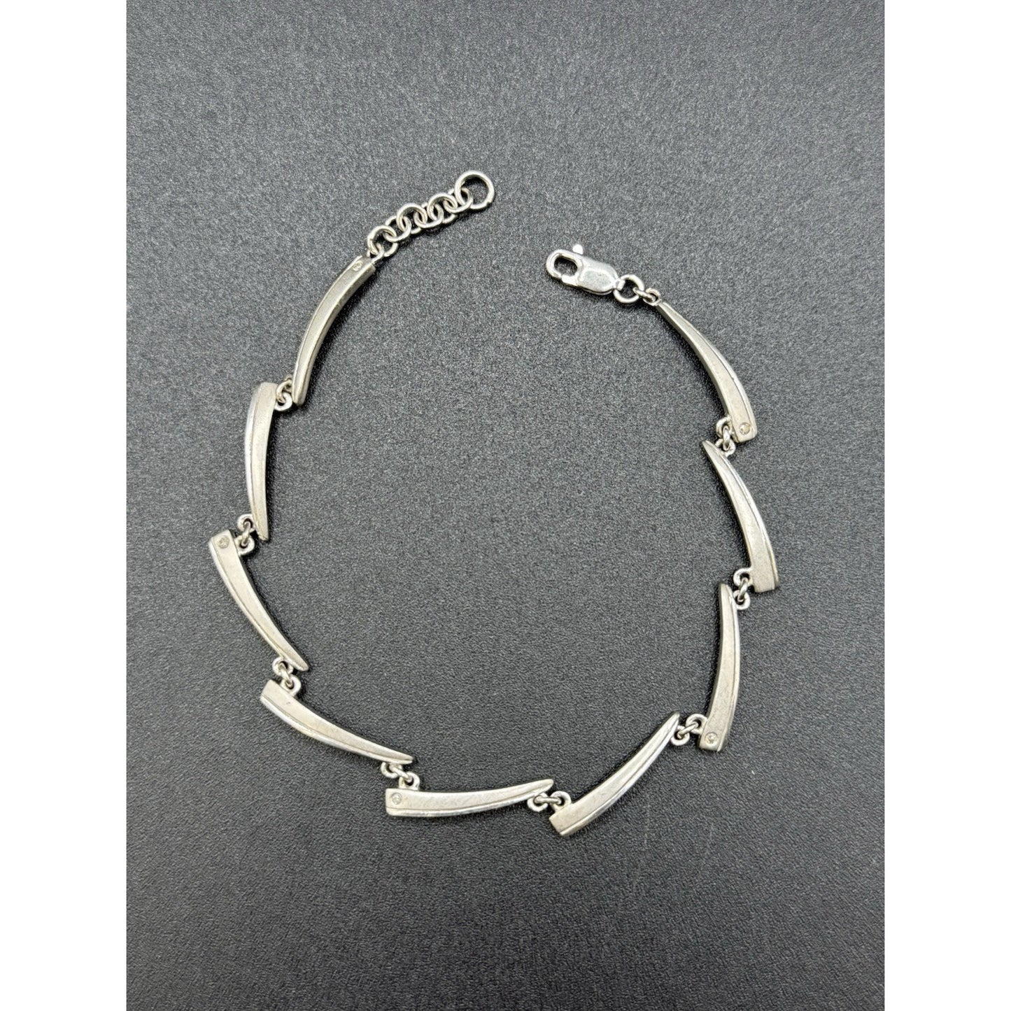 7.5” Vintage MCM Sterling Silver Link Bracelet P5
