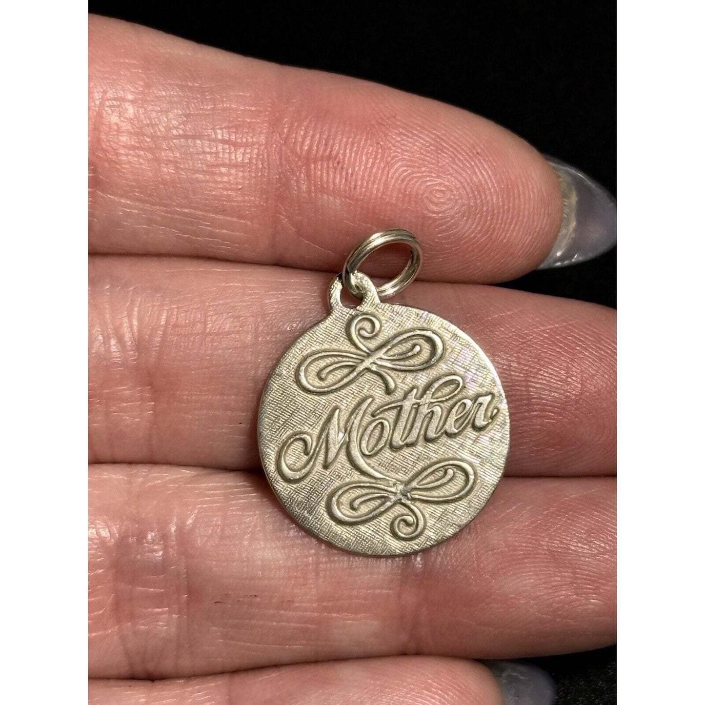 Vintage Sterling Silver “Mother” Disc Charm 925 M28