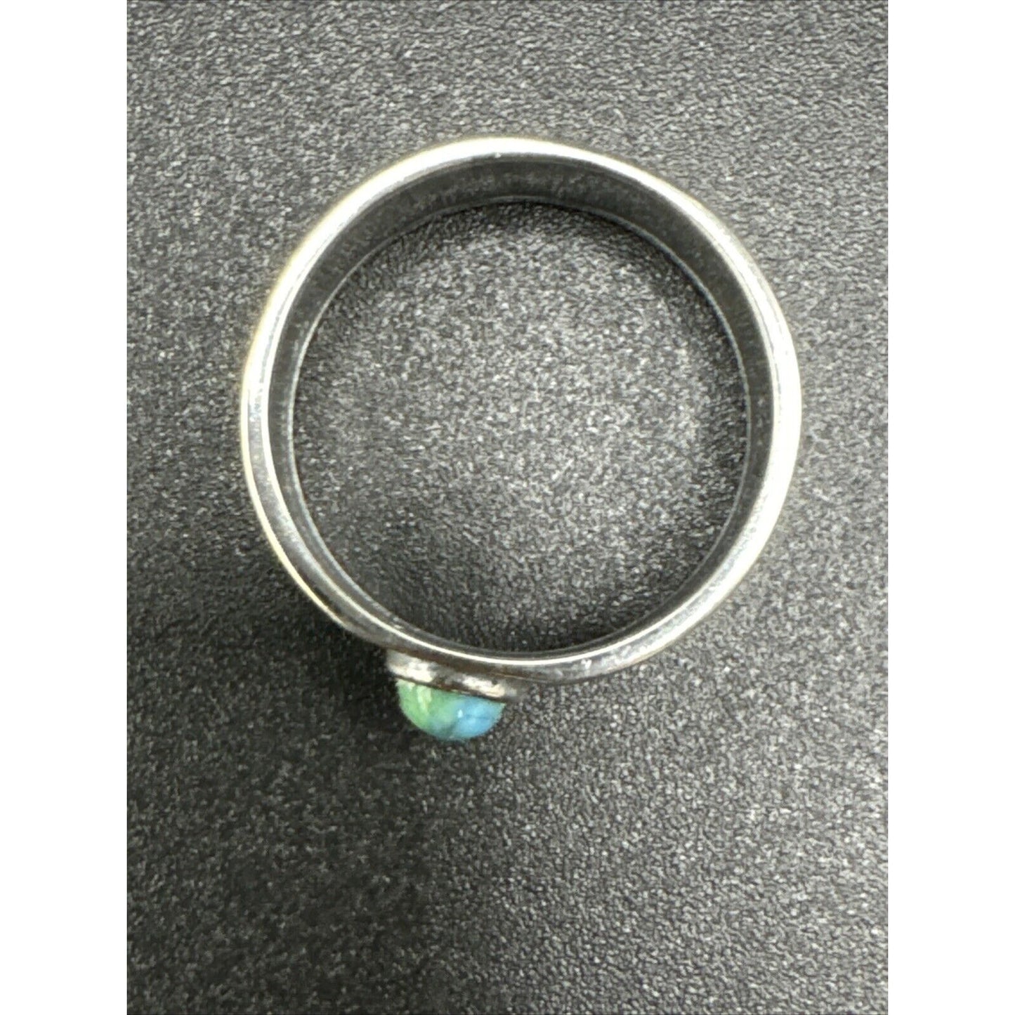 New Condition Sterling Silver Turquoise Stamped Band Ring 925 Size 7