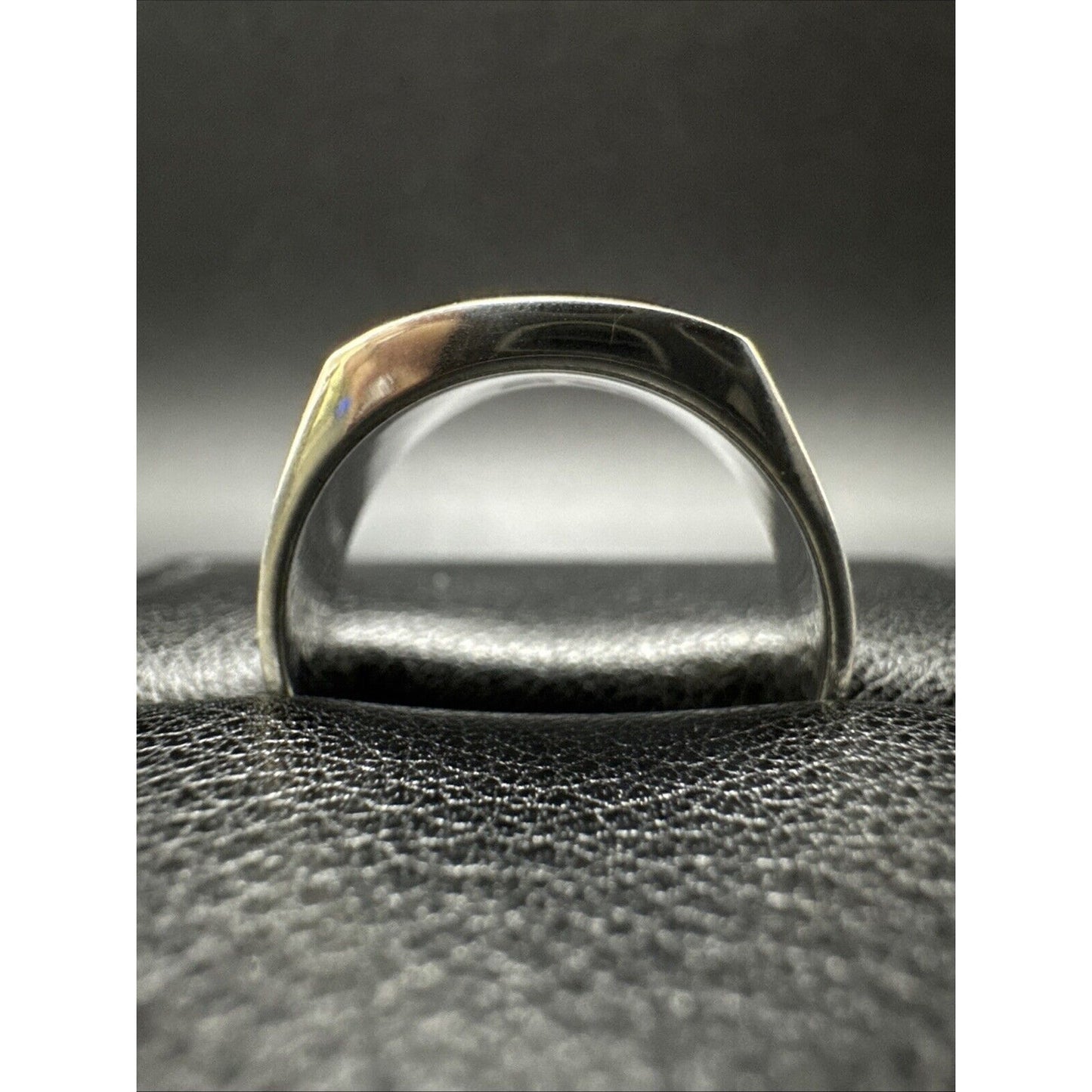 New Condition Sterling Silver Onyx Jasper Band Ring 925 Size 10