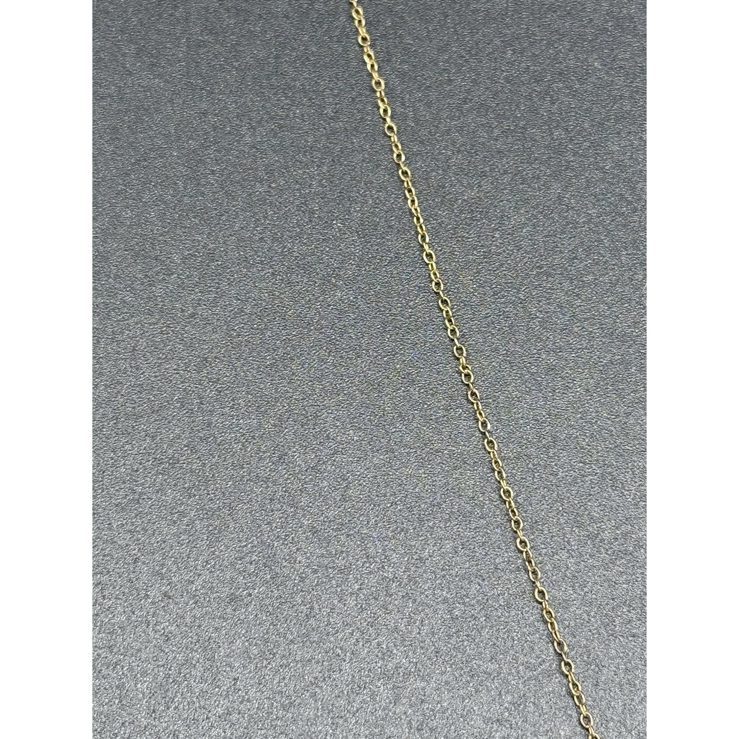 18” Gold Sterling Silver Single Diamond Heart Pendant Necklace P3