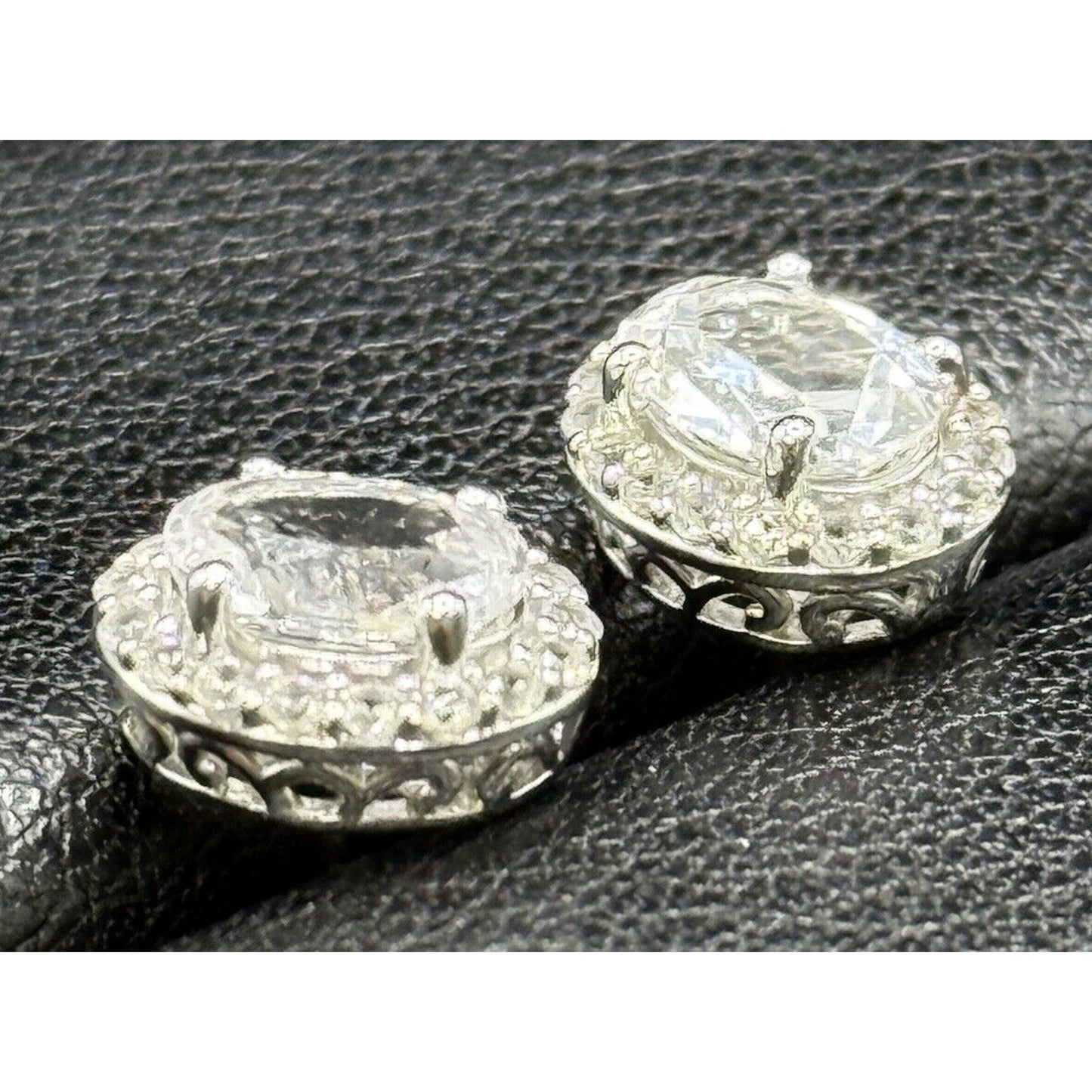 New Condition Sterling Silver Lab Created White Sapphire Earrings