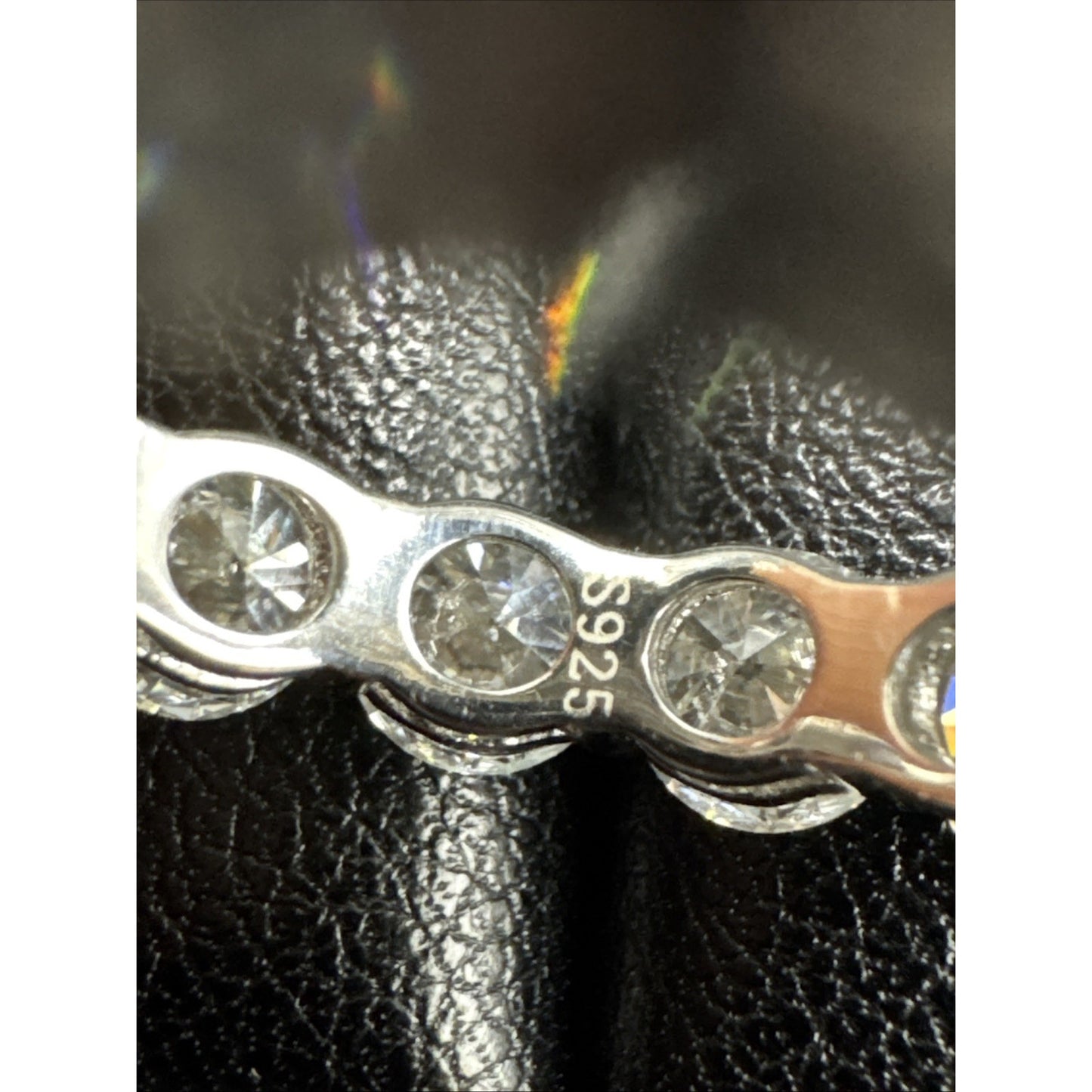 New Condition Sterling Silver Moissanite Eternity Band Ring 925 Size 8.75 GRAR22