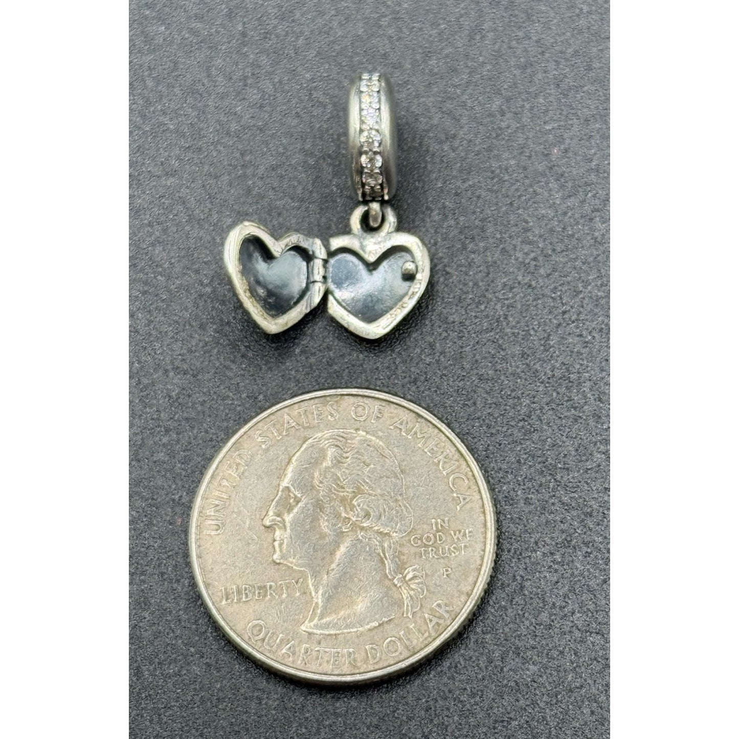 Pandora Sterling Silver Cubic Zirconia Locket Charm “My Beautiful Wife” ALE P12