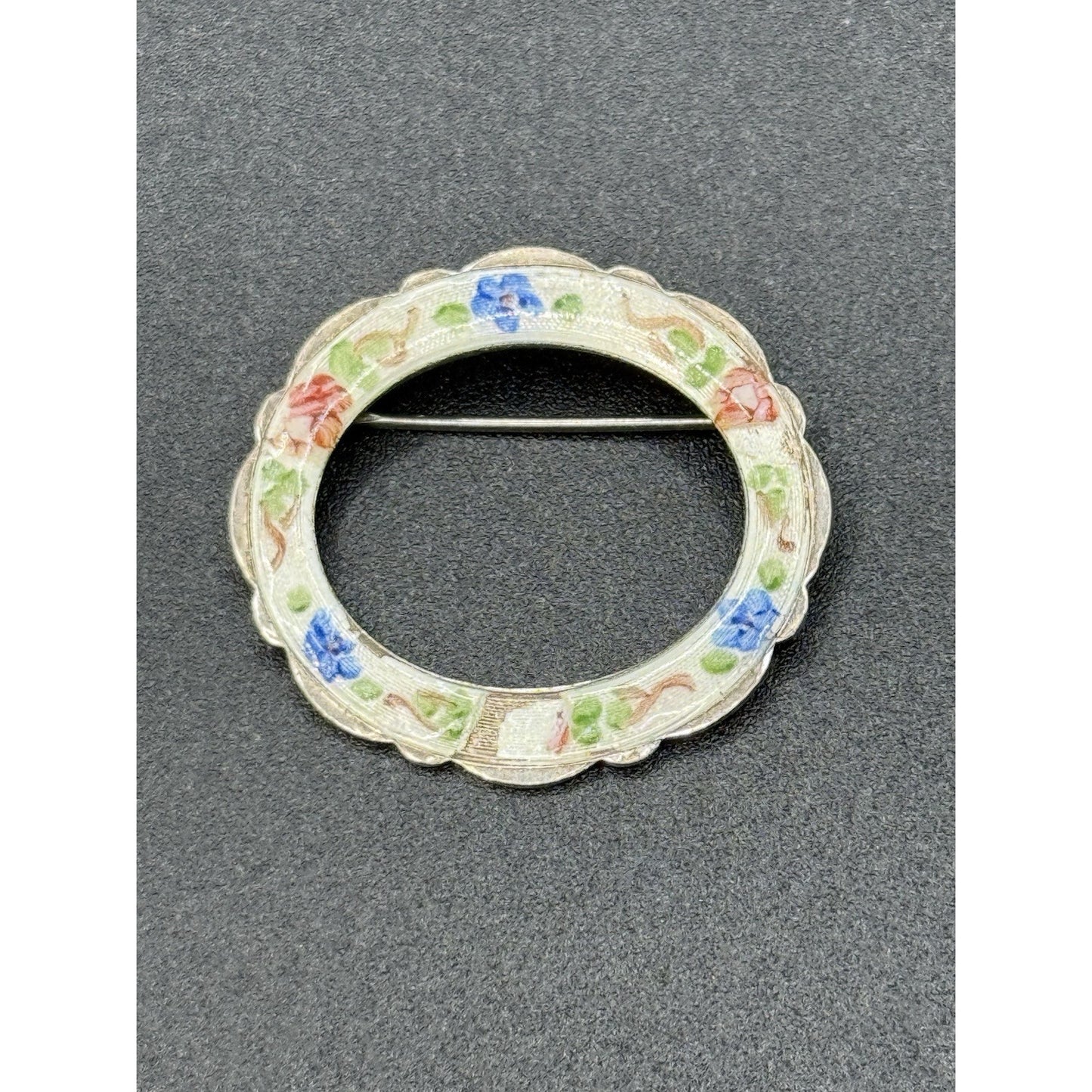 Vintage Sterling Silver Enamel LaMode Flower Brooch Pin 925 P5