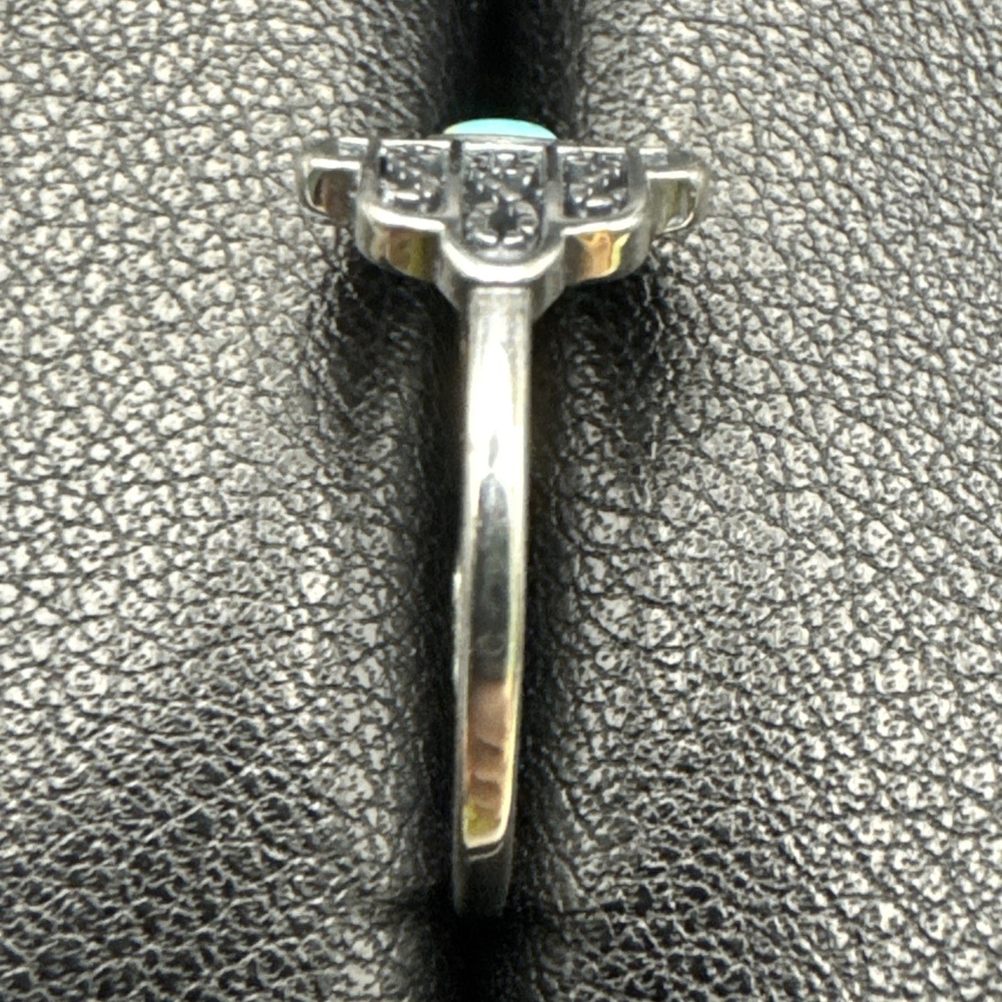 New Condition Sterling Silver Genuine Turquoise Hamsa Ring Size 7