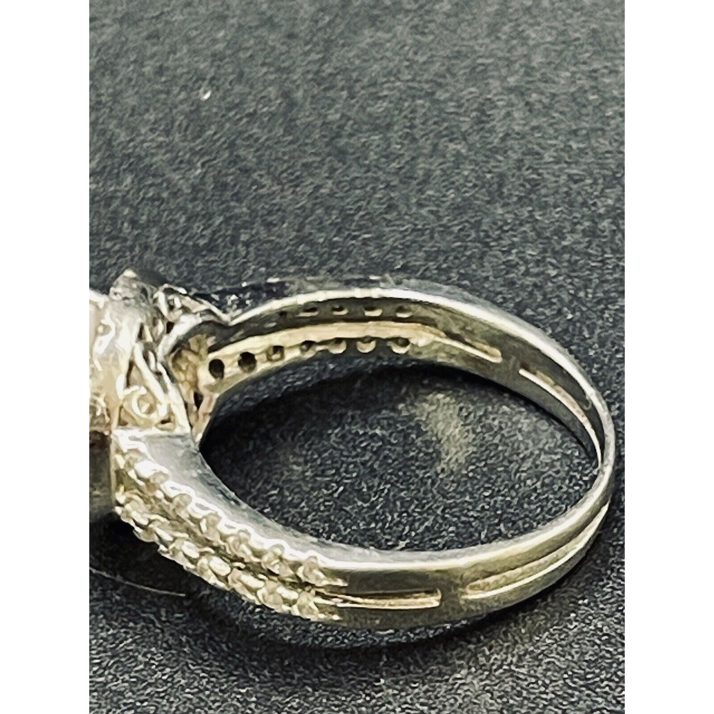Sterling Silver Lab White Opal White Sapphire Ring Size 6.25 K25