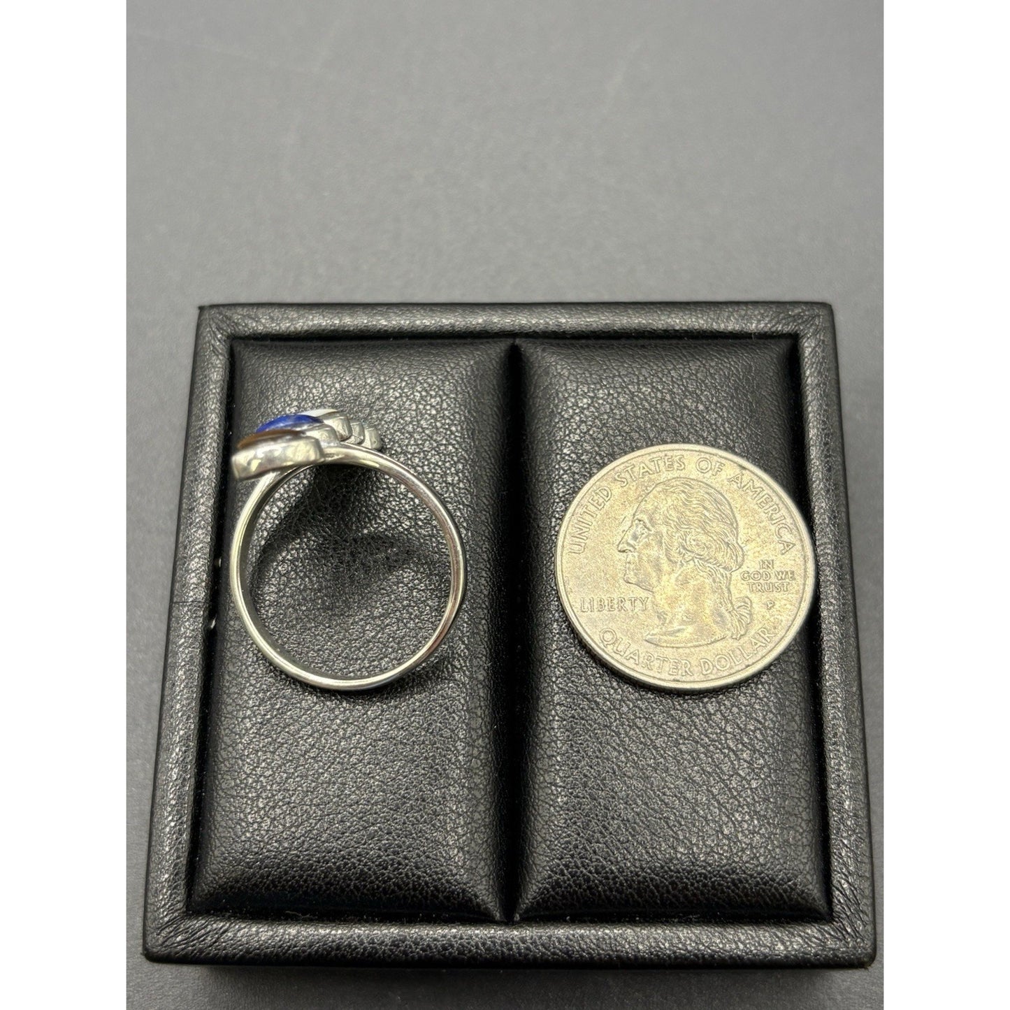 New Condition Sterling Silver Multi Gemstone Bypass Ring Size 10