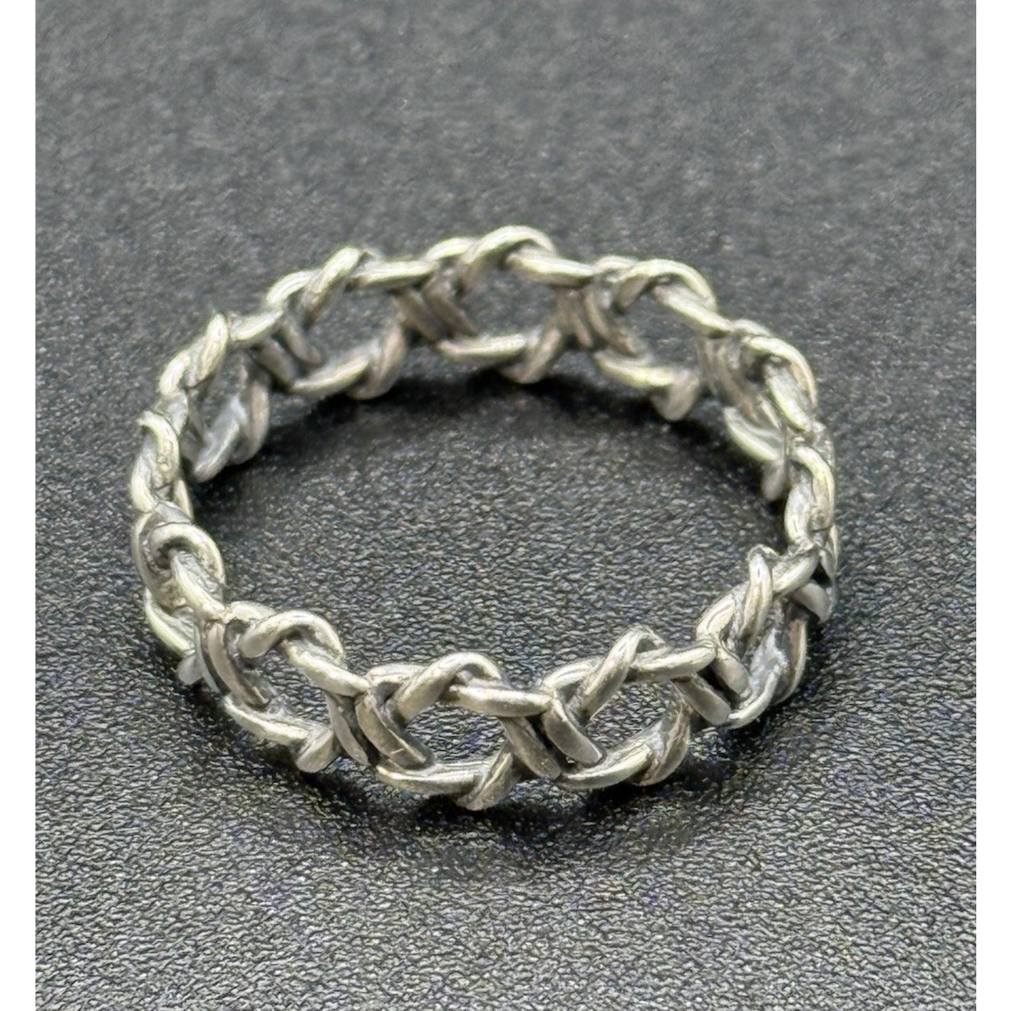 New Condition Sterling Silver Braid Open Ring Size 7.00