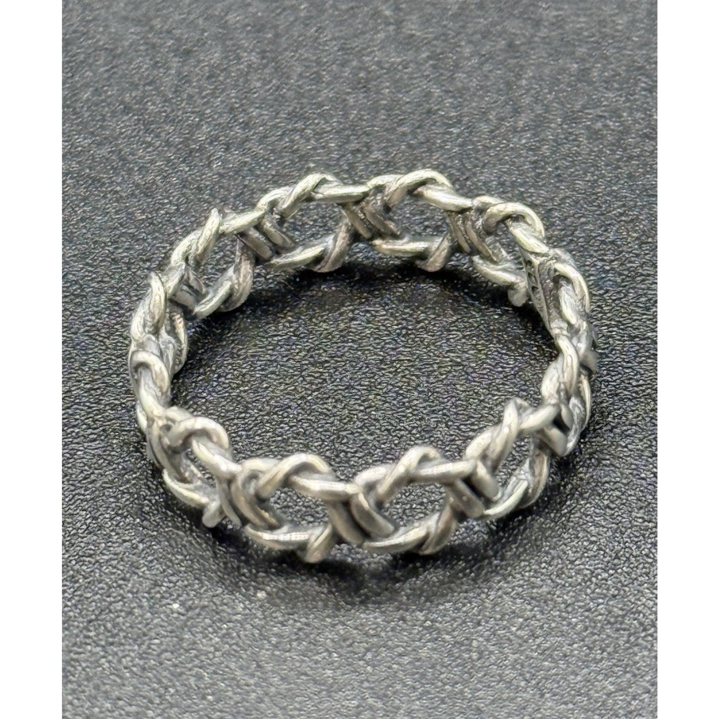 New Condition Sterling Silver Braid Open Ring Size 7.00