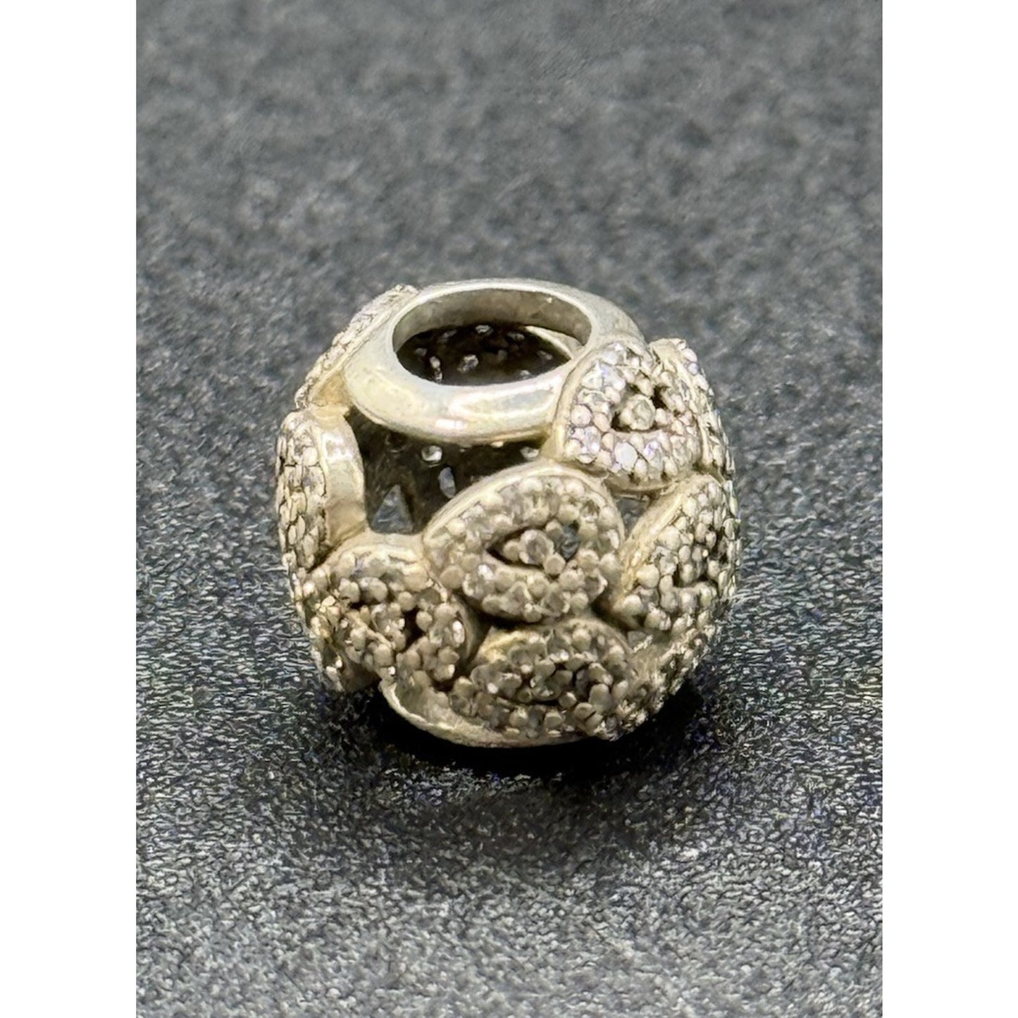 Pandora Sterling Silver Cubic Zirconia Flower Charm ALE P6