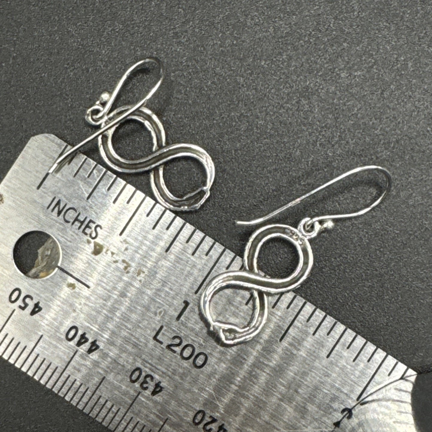 New Condition Sterling Silver Infinity Snake Earrings Dangle 925