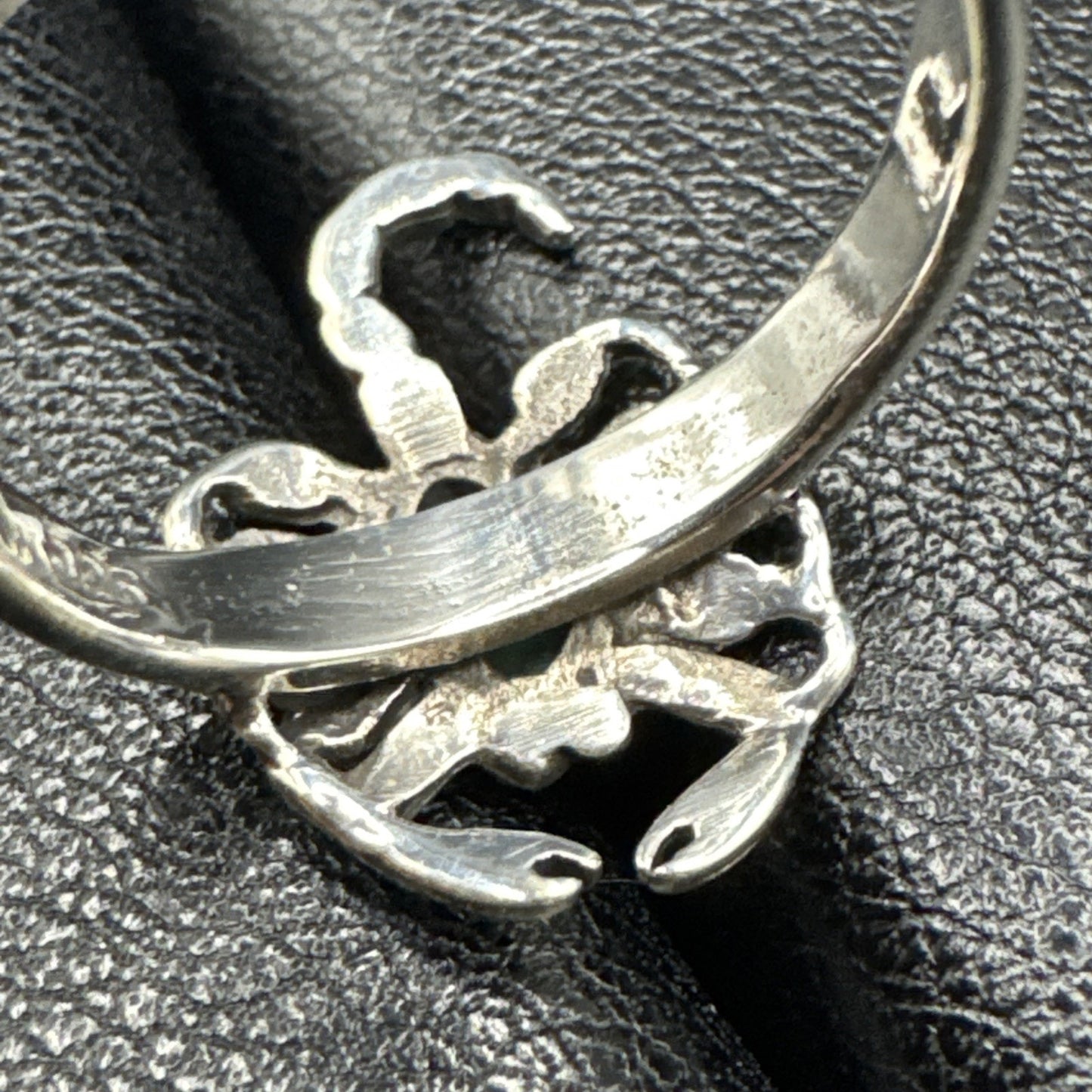 New Condition Sterling Silver Turquoise Scorpion Zodiac Ring 925 Size 7.00