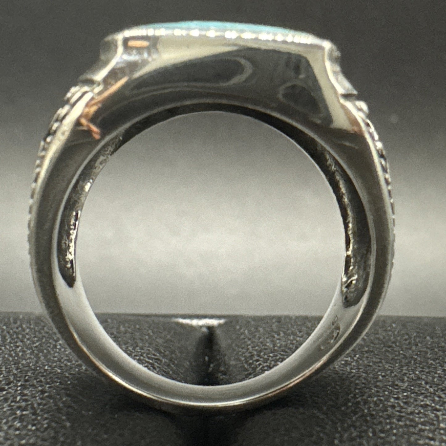 New Condition Sterling Silver Turquoise Turkish Design Ring 925 Size 9