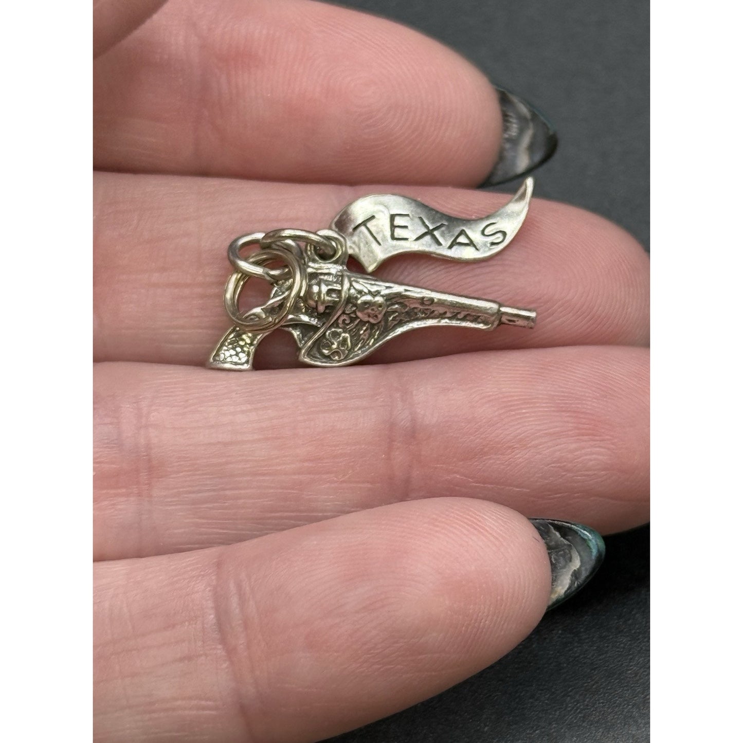 Vintage Sterling Silver Texas Pistol Revolver Charm 925 P3