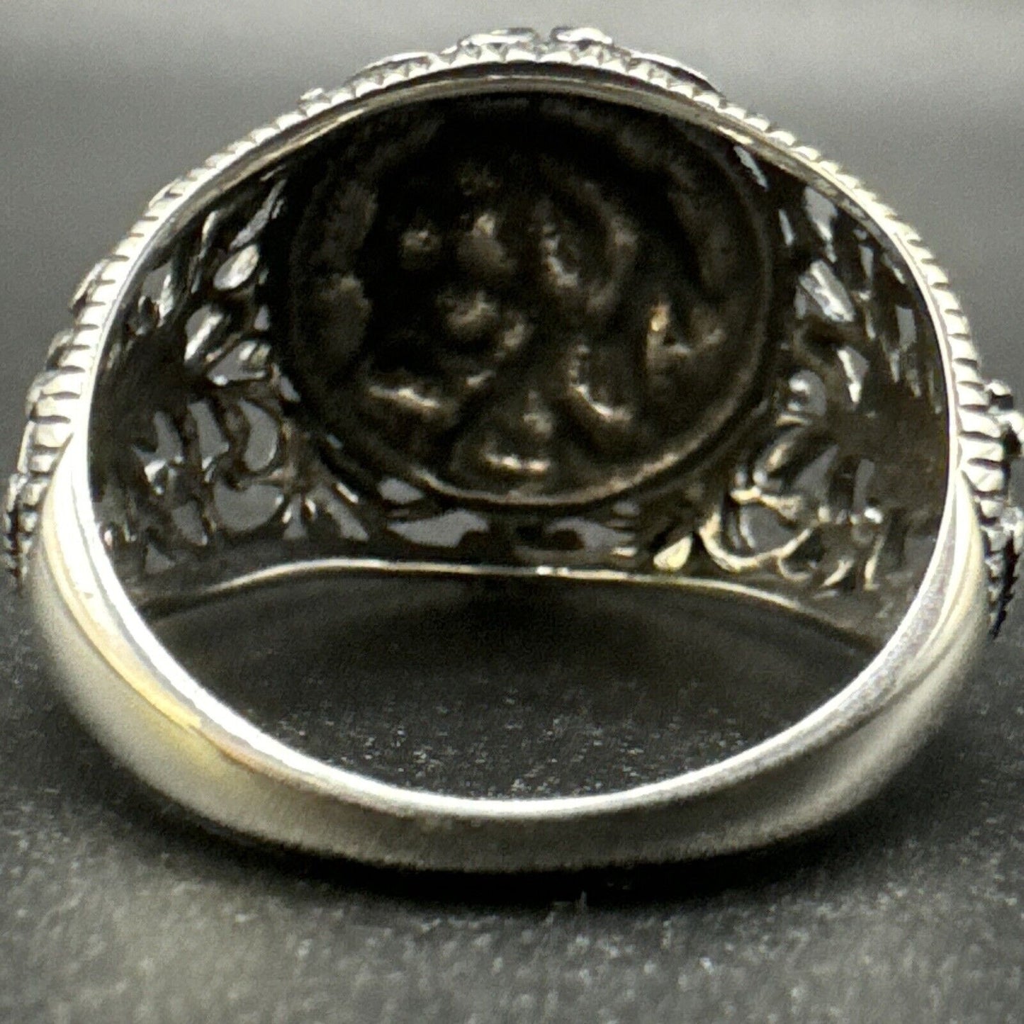 New Condition Sterling Silver Indian Skull Ring 925 Size 10