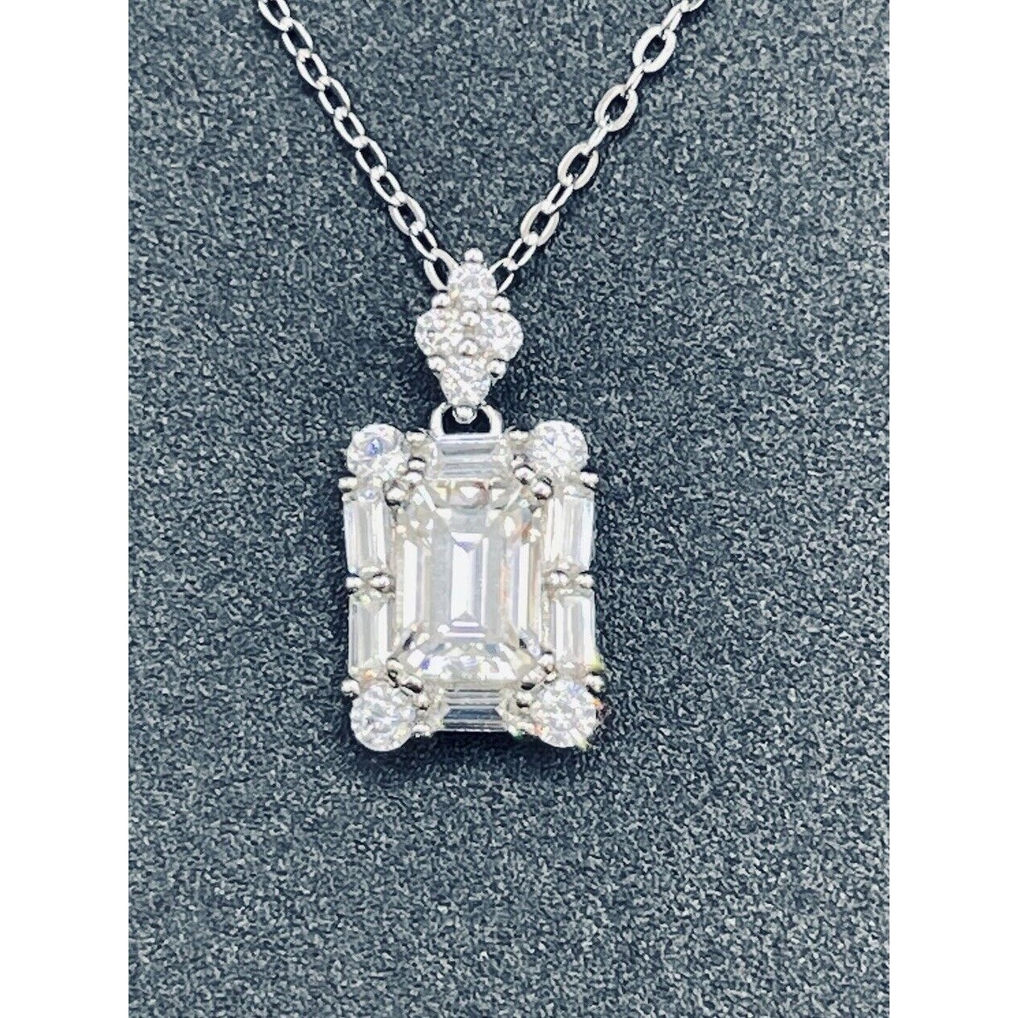 18” New Condition Moissanite Pendant Necklace GRA