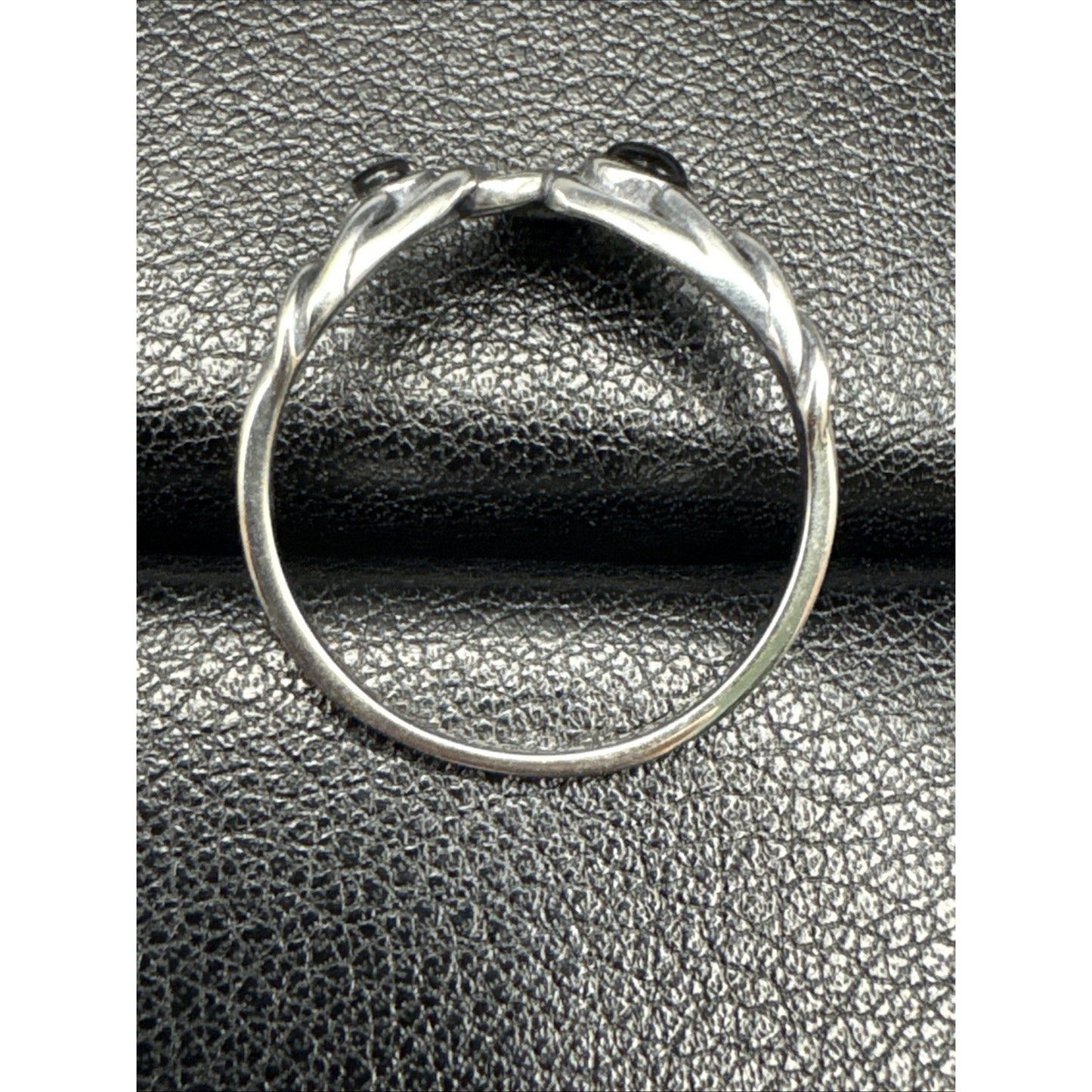 New Condition Sterling Silver Genuine Onyx Mushrooms Ring Size 7