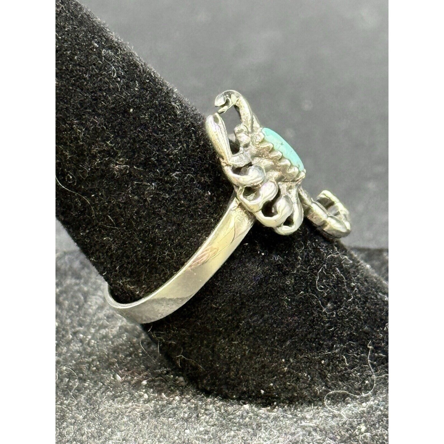 New Condition Sterling Silver Turquoise Scorpion Ring Size 6.50