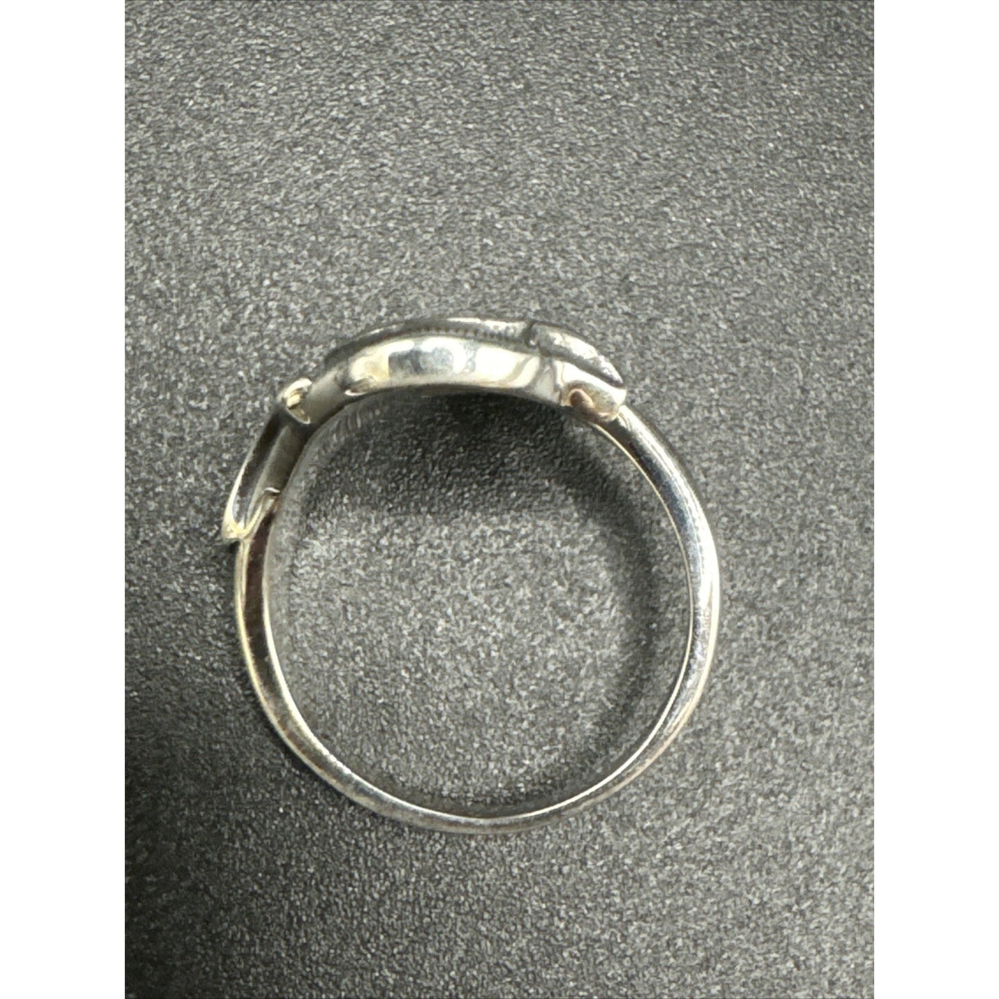 New Condition Sterling Silver Lab Blue Opal Bypass Ring 925 Size 7