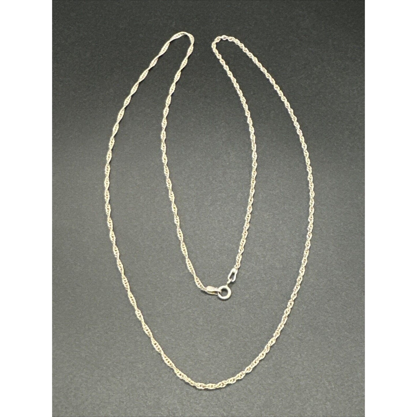 24" Vintage Sterling Silver Rope Chain Necklace 3g 925 K23