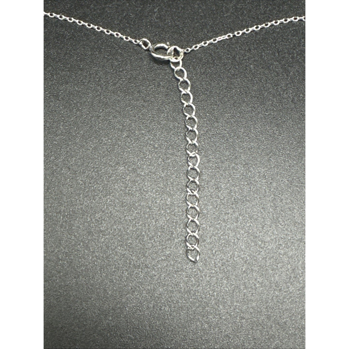 18” New Condition Sterling Silver CZ Mom Pendant Necklace 925