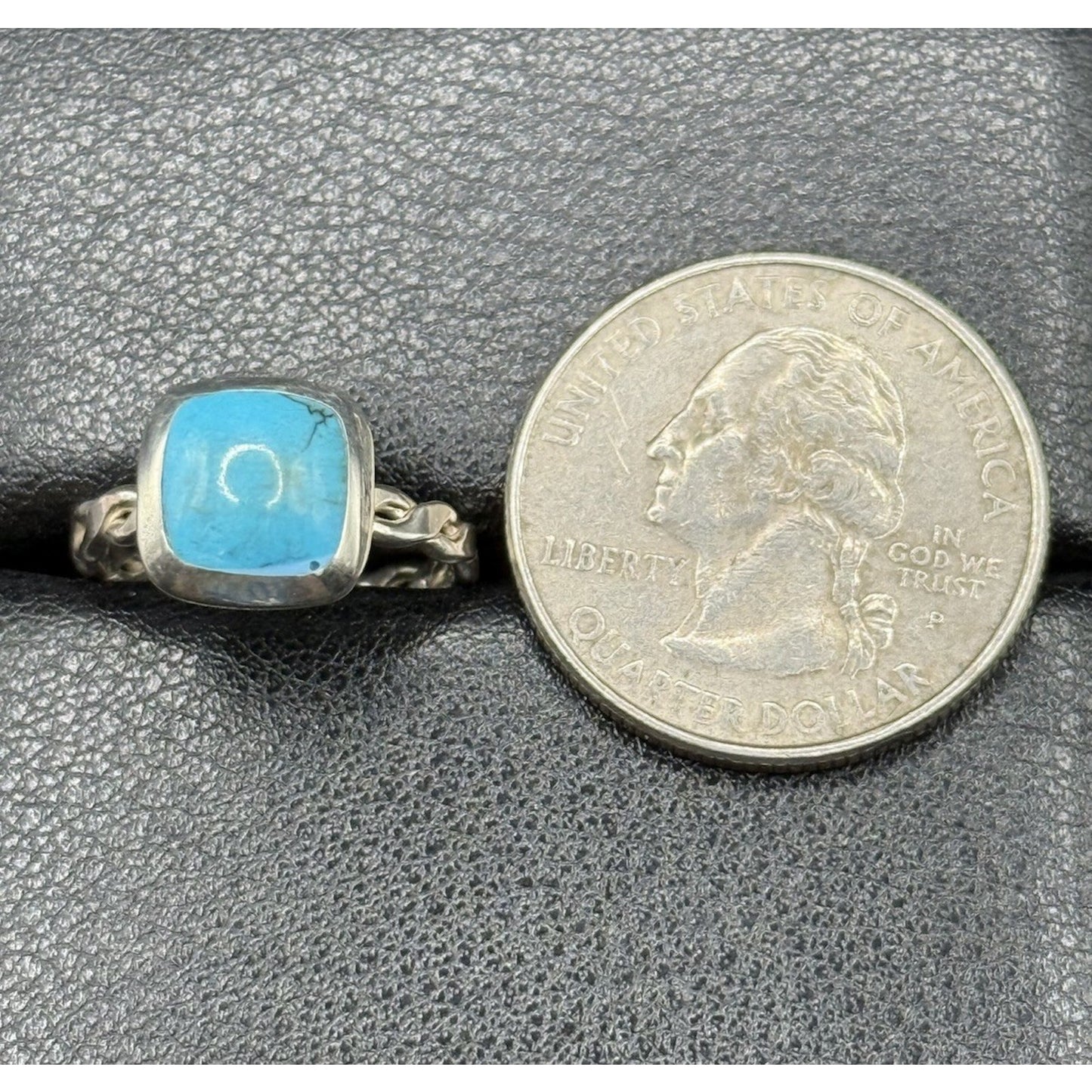 New Condition Sterling Silver Turquoise Ring Size 5.00 925 P19