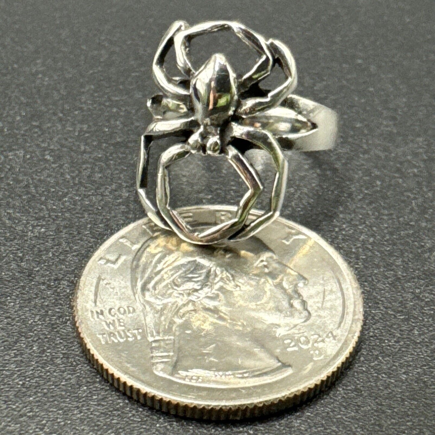 New Condition Sterling Silver Spider Ring 925 Size 6.5