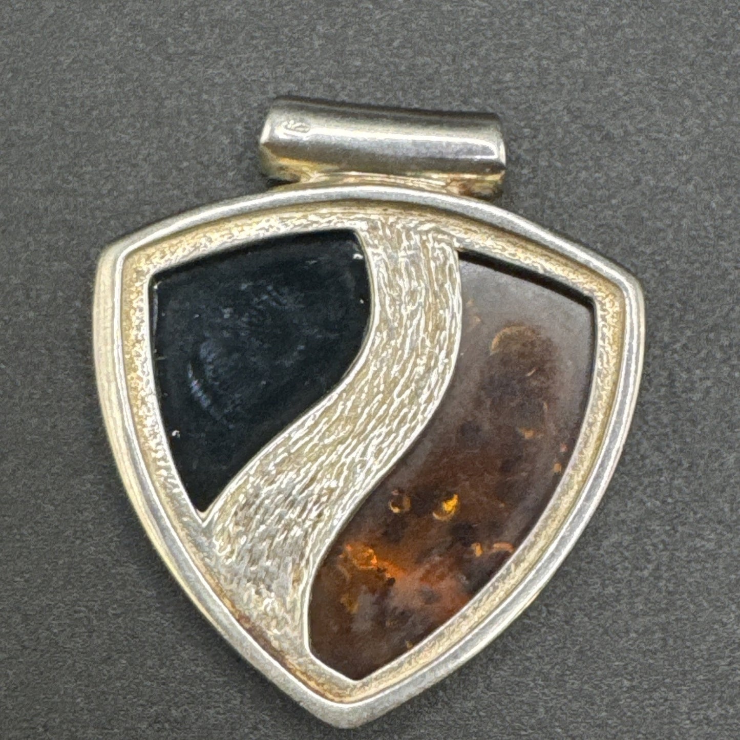 Large Multi Amber Pendant Slider 925 P2