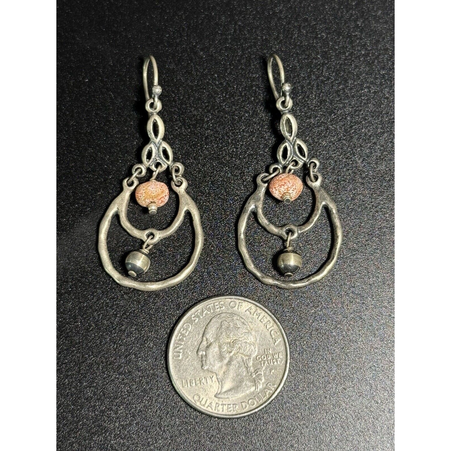 Silpada Sterling Silver Coral Dangle Earrings 925 M28