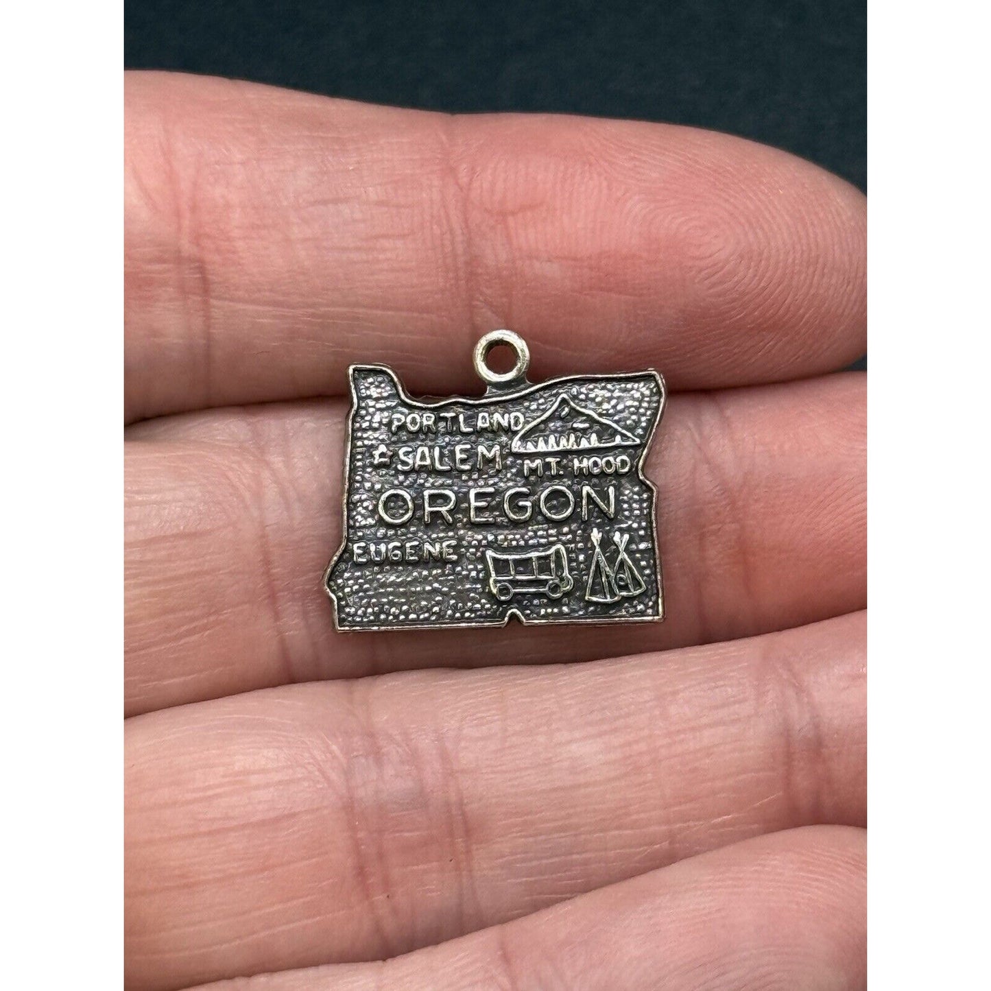 Vintage Lot Of 2 Oregon Washington Charms State 925 Sterling Silver M10
