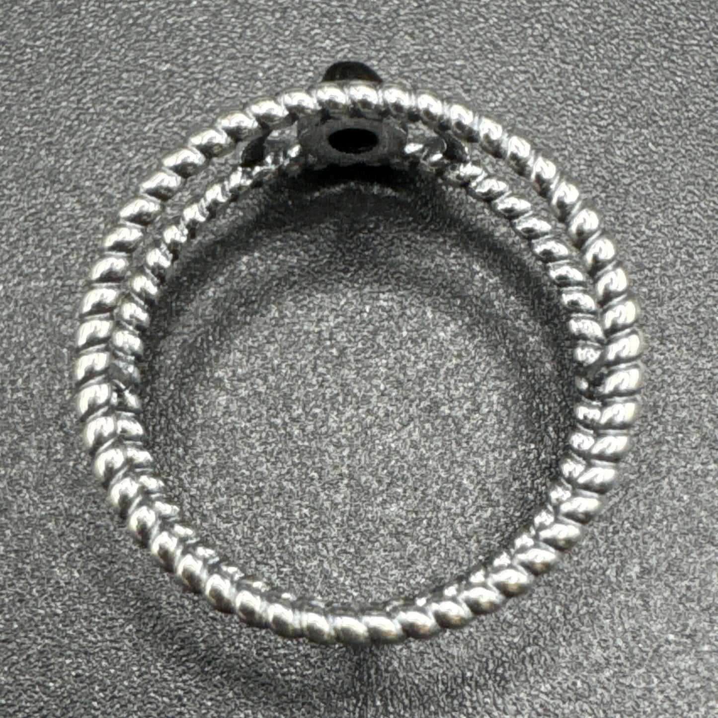 New Condition Onyx Sterling Silver Crescent Moon Ring 925 Size 7