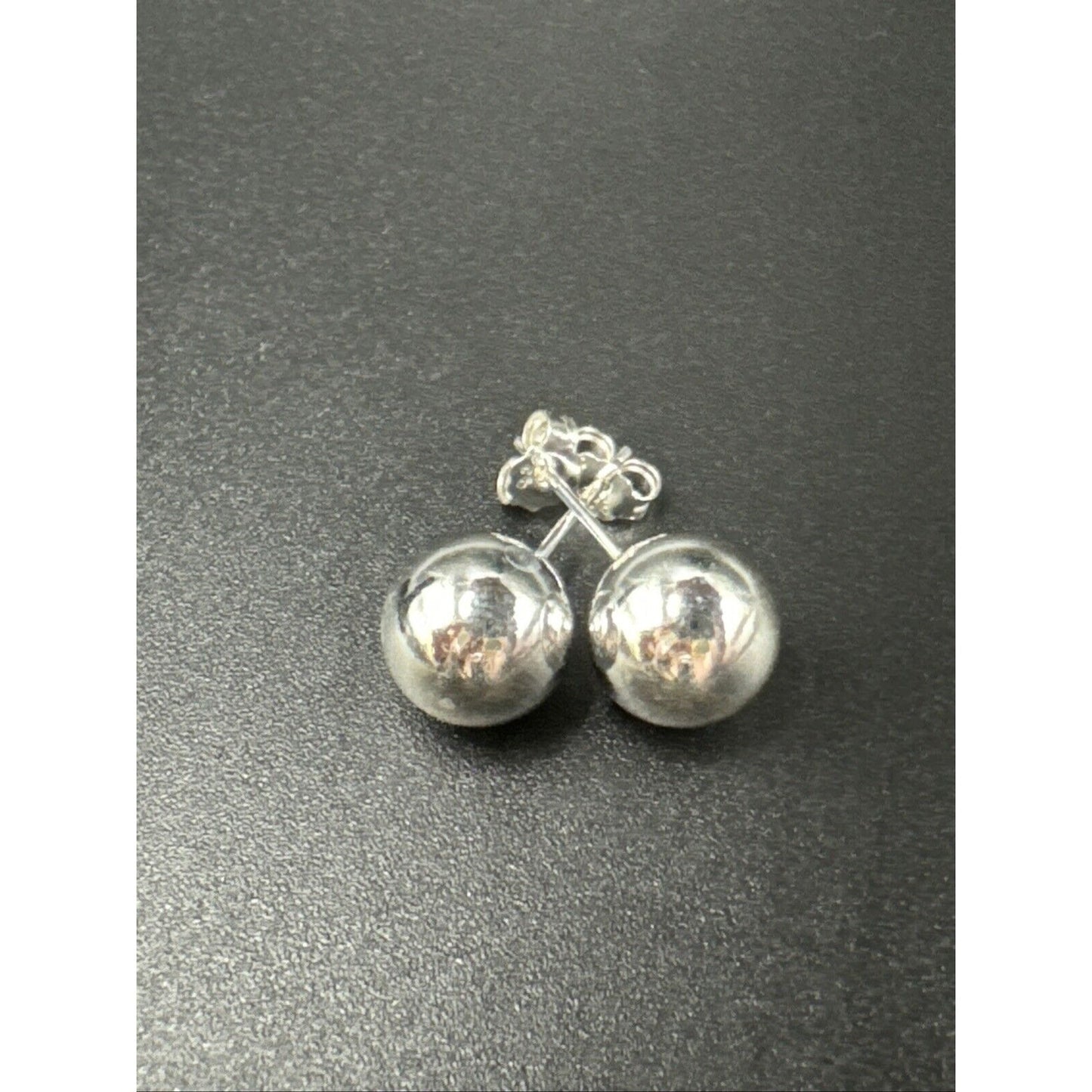 New Condition Sterling Silver 10mm Ball Stud Earrings 925