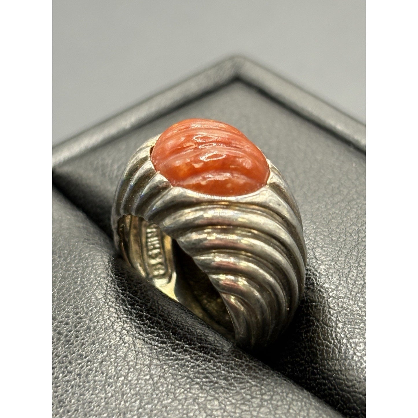Ross Simmons Sterling Silver Carved Camelion Ring Size 6 W18
