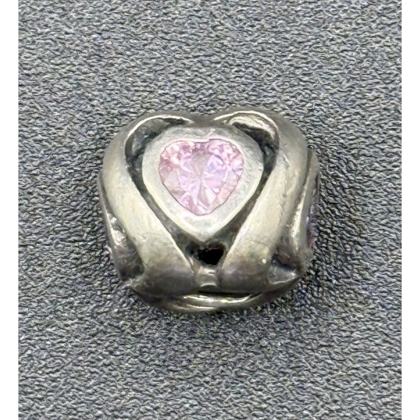 Chamilia Sterling Silver Pink Cubic Zirconia Mothers Heart Charm P18