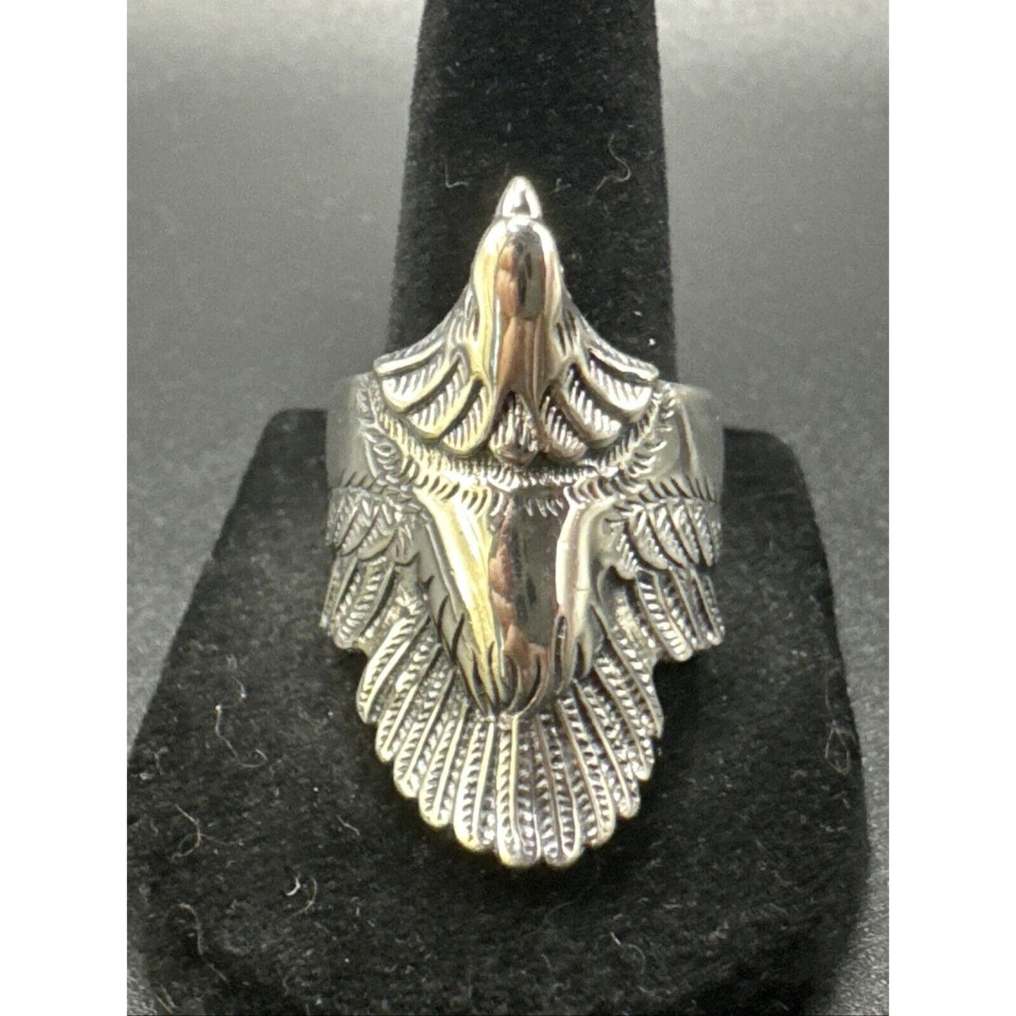 New Condition Sterling Silver Eagle In Flight Ring 925 Size 10