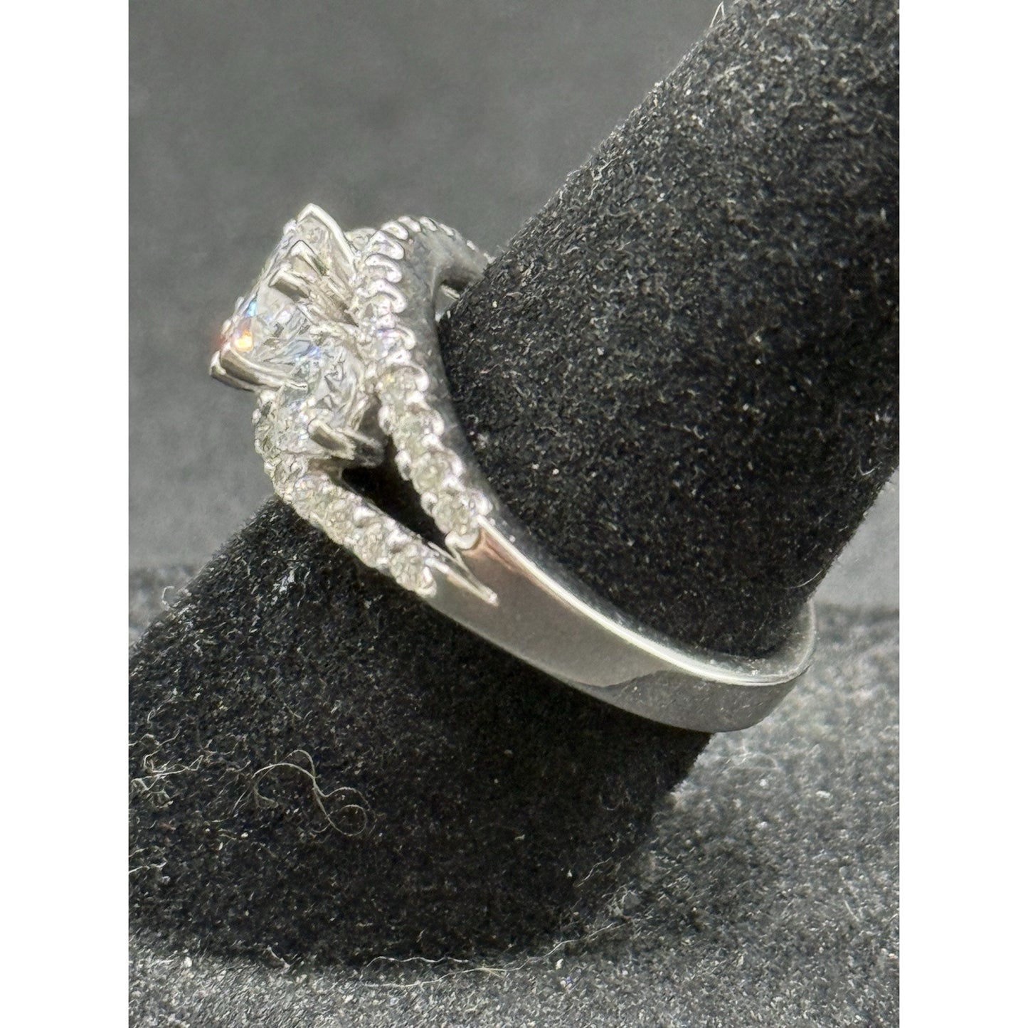 EUC Sterling Silver Cubic Zirconia Engagement Ring Size 5.75 925 N28