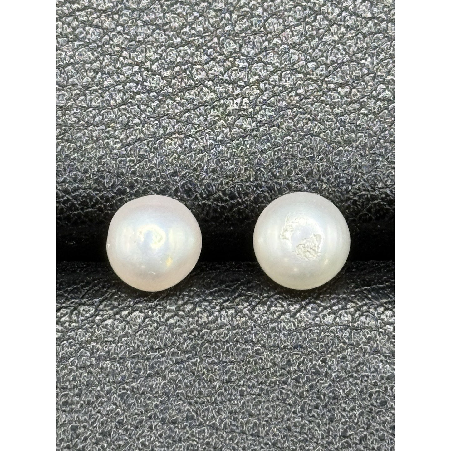6MM Button Genuine Pearl Sterling Silver Stud Earrings 925 N17